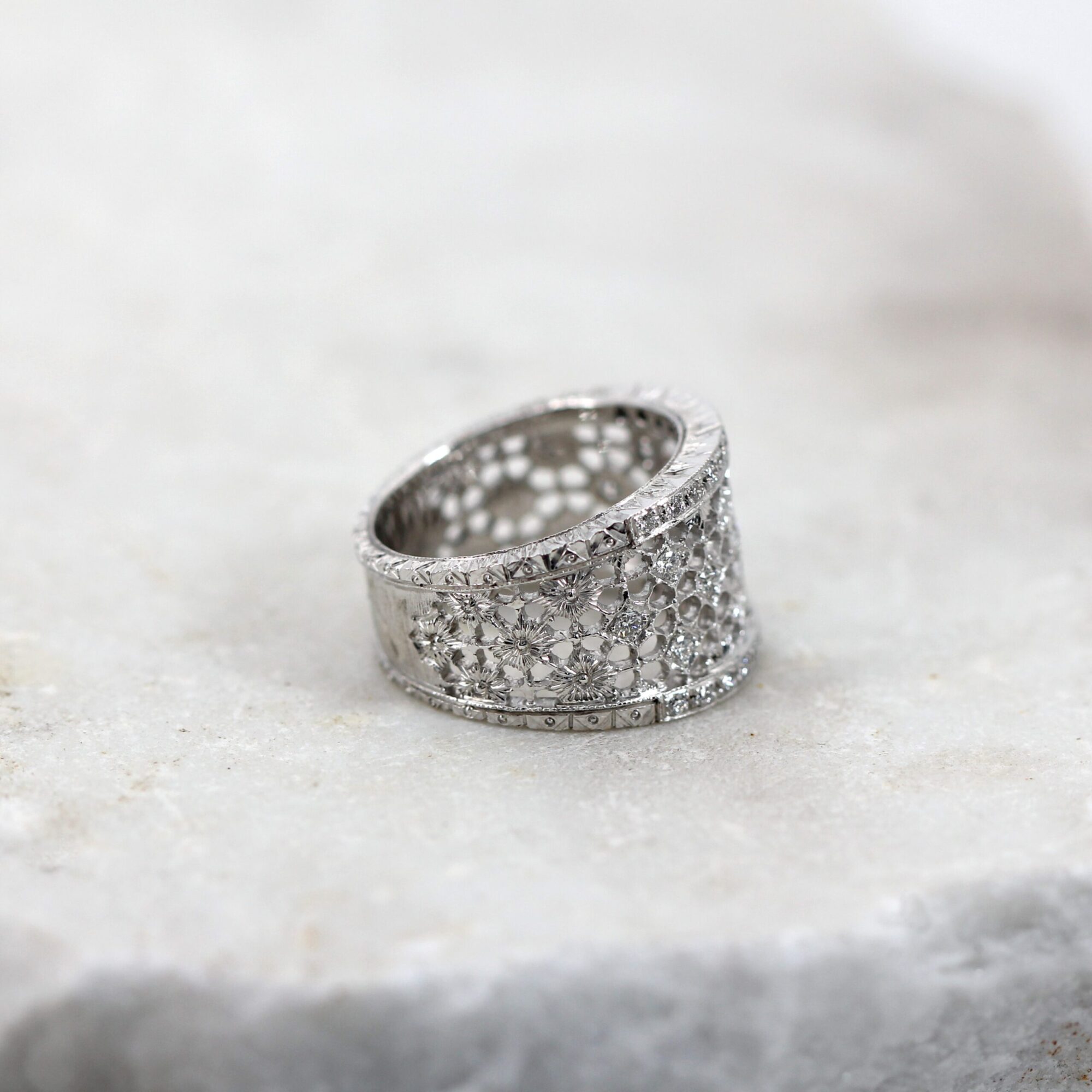 Anna Gioielli Fiorentino anello oro bianco diamanti 0,63 ct