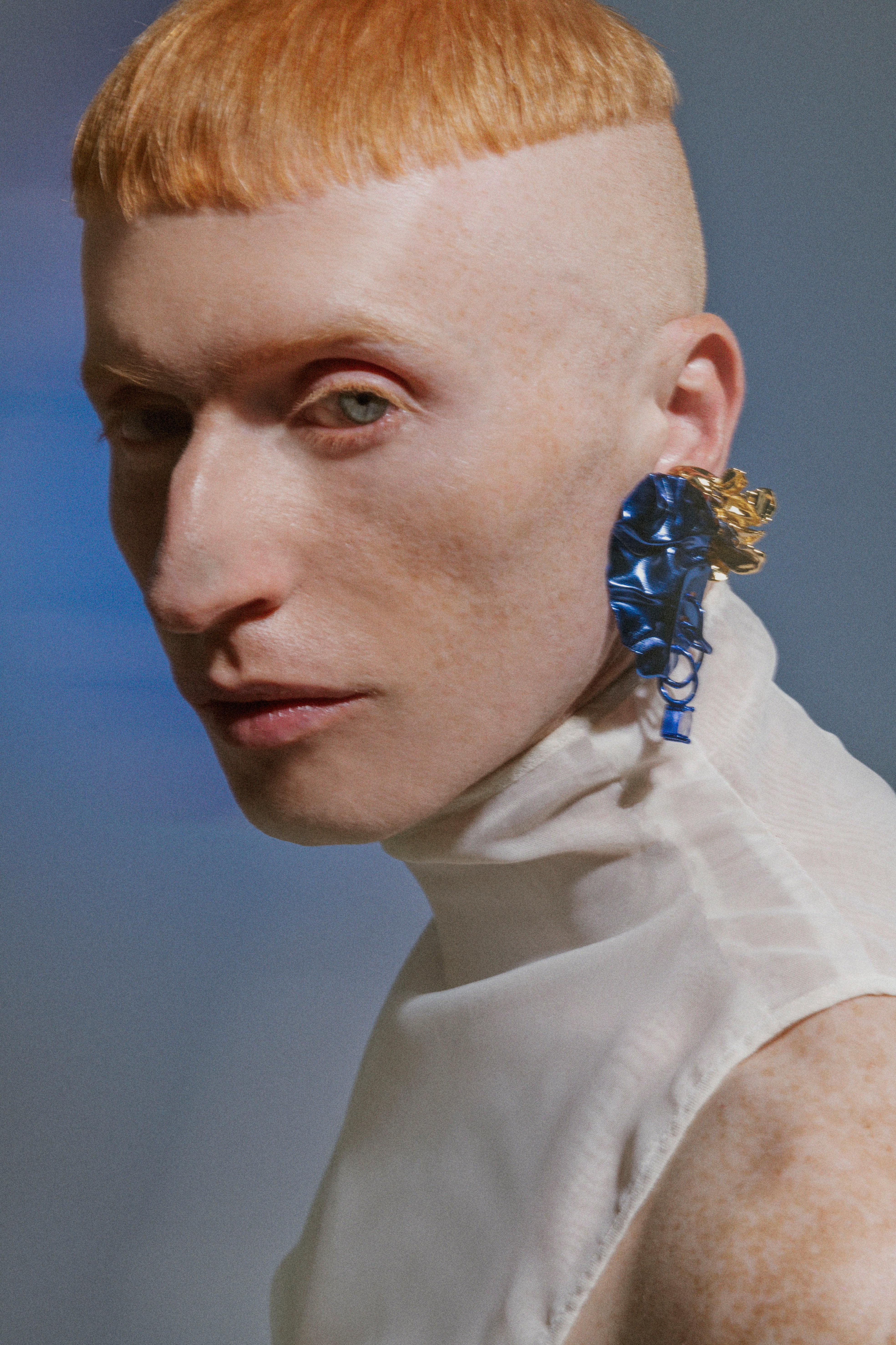 Voodoo Jewels Bold Shapes Azul earcuff bronzo placcato oro