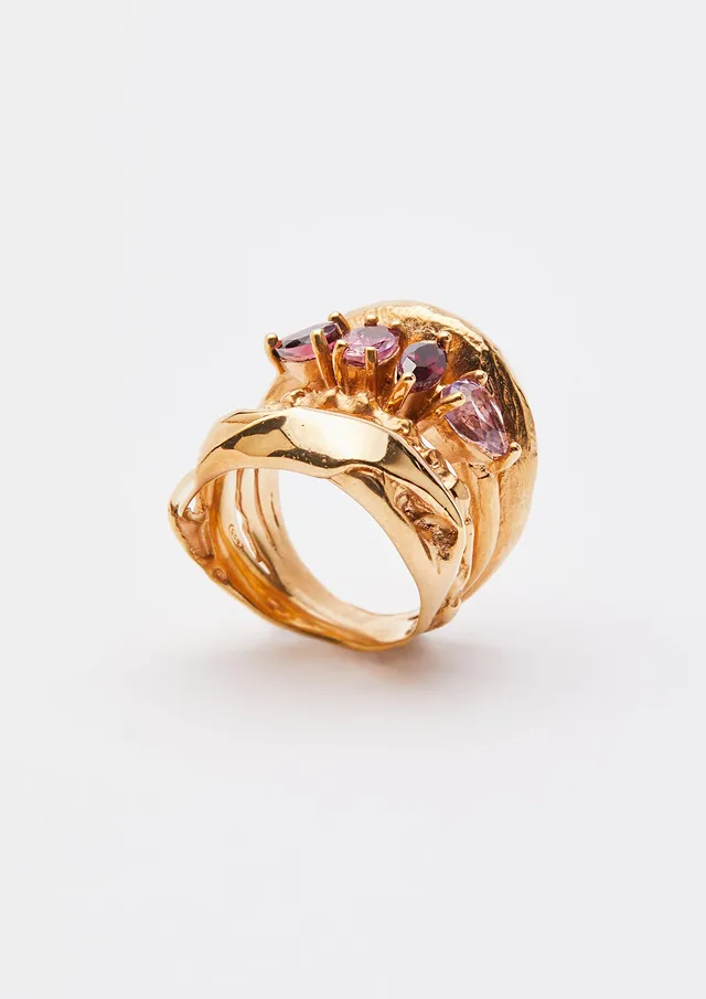 Voodoo Jewels Bold Shapes Ifé anello tormaline granato taglia M