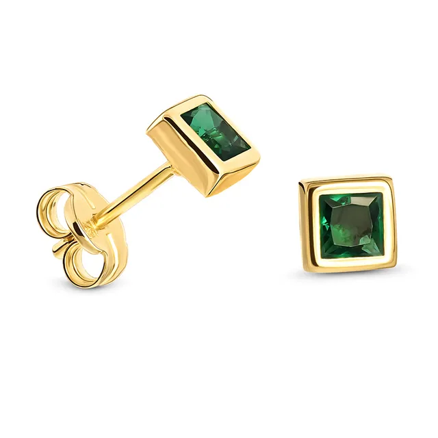 Miore Earrings Orecchini Oro Giallo Smeraldo