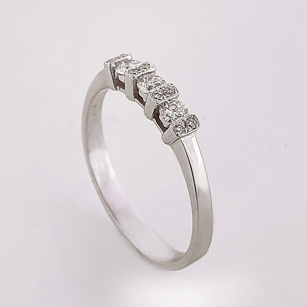 Anna Gioielli Gioielli Classici anello trilogy oro bianco 0.24 ct