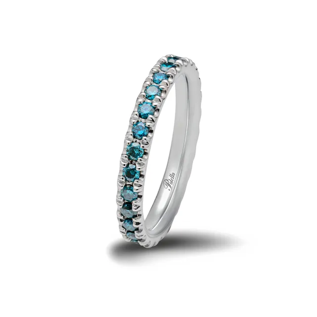 Polello My Clouds Anello Platino Diamanti Azzurri