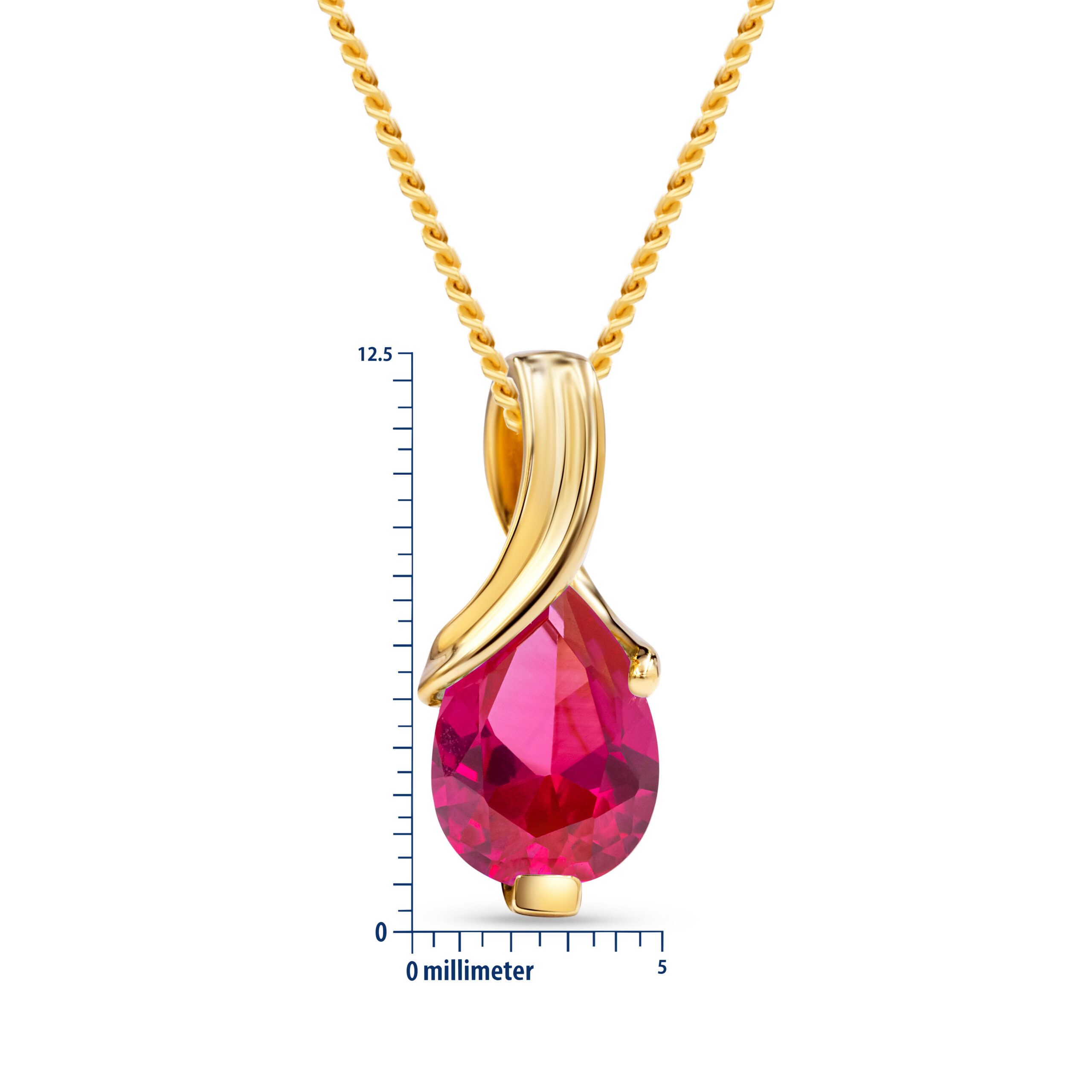 Miore Necklace Collana Oro Giallo 14Kt Rubino