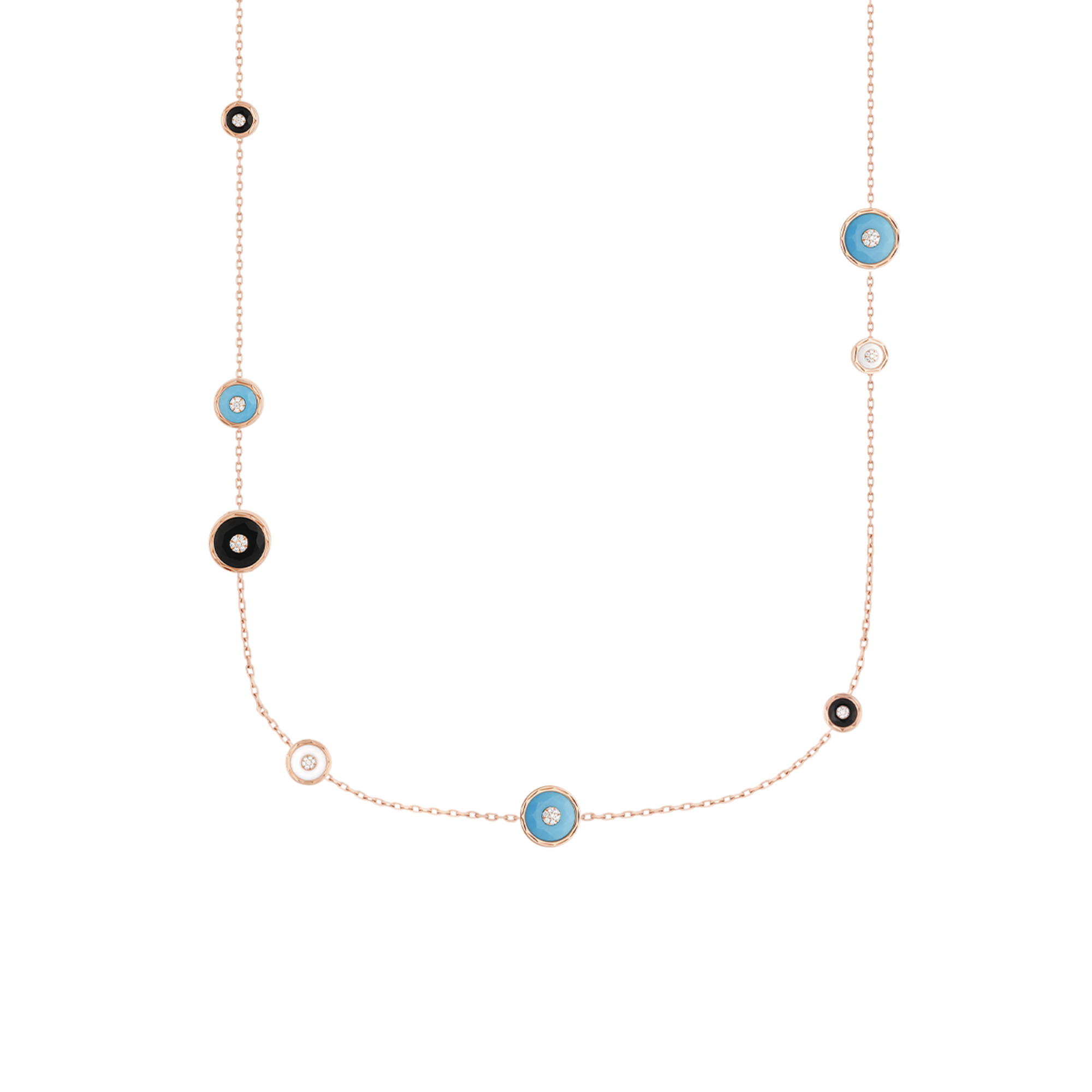 Korloff Je Play JJPLN02 sautoir oro rosa diamanti onice 12 ronds