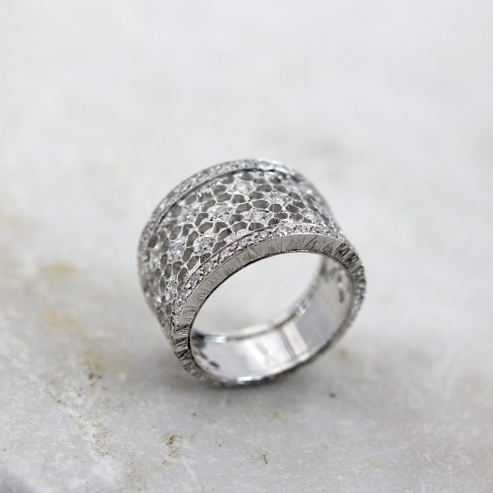 Anna Gioielli Fiorentino anello oro bianco diamanti 0,63 ct