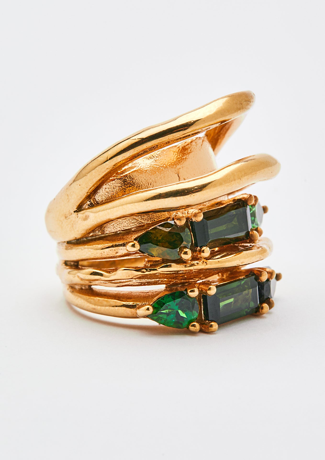 Voodoo Jewels Bold Shapes Socle anello tormaline oro / argento
