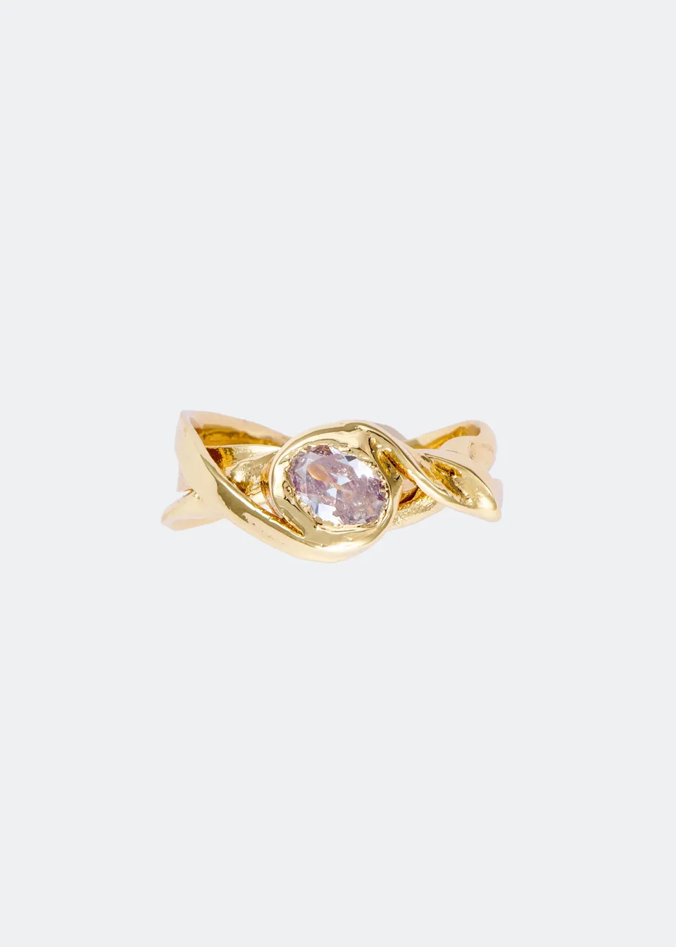 Voodoo Jewels Sun anello bronzo placcato oro zirconi