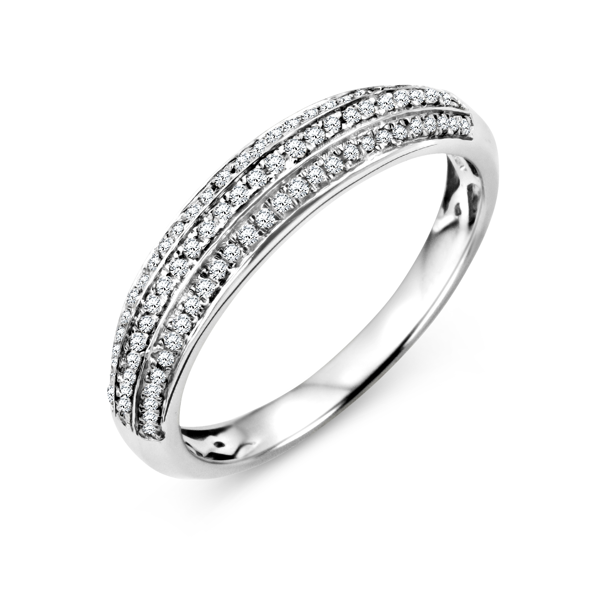 Miore Anello Oro Bianco 9Kt 375 Donna