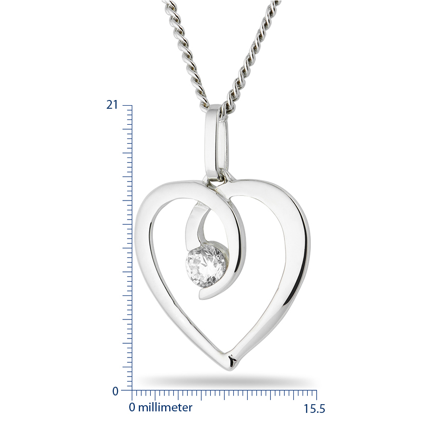 Miore Necklace collana oro bianco 9kt zirconia cubica