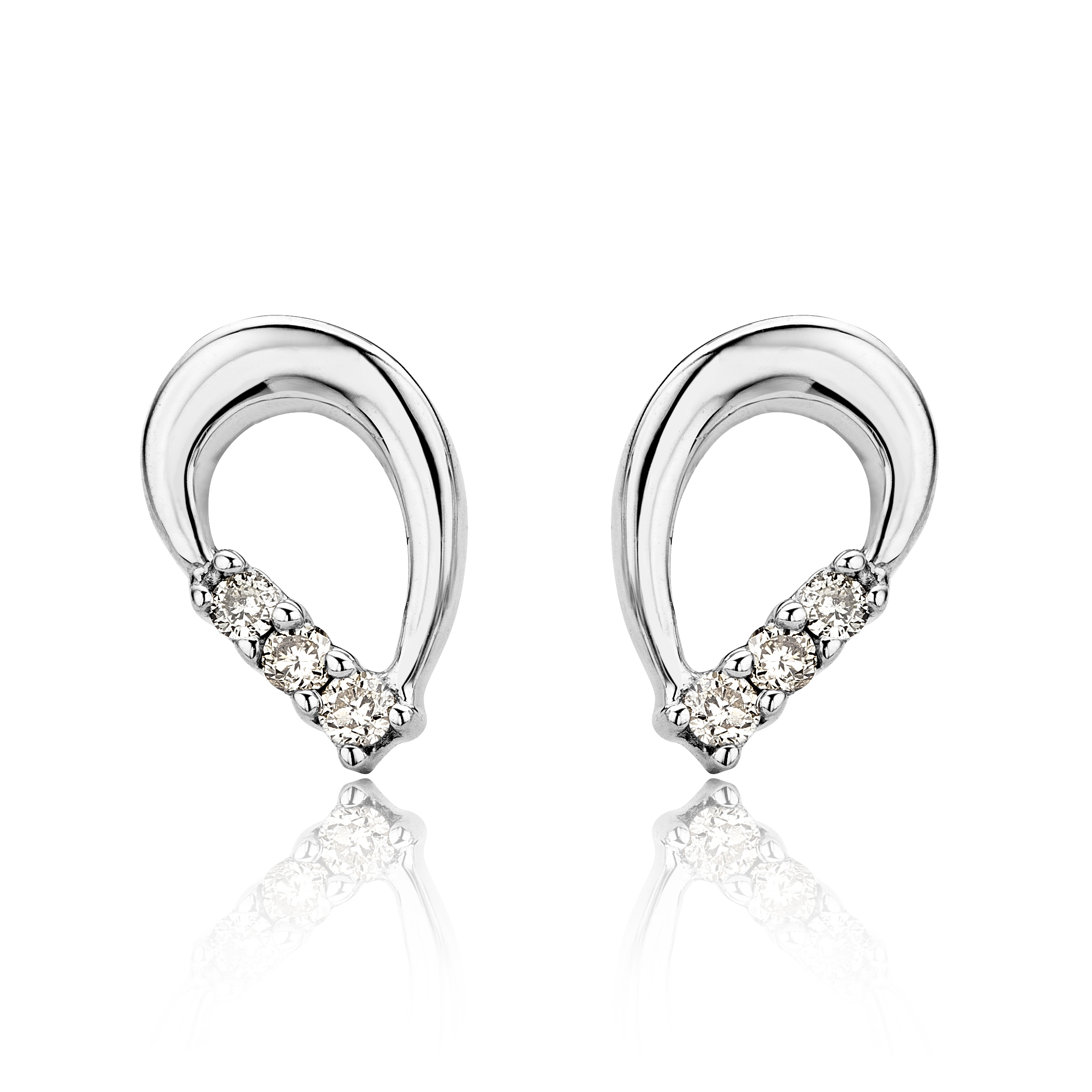 Miore Orecchini Oro Bianco 9Kt 375 senza Pietre