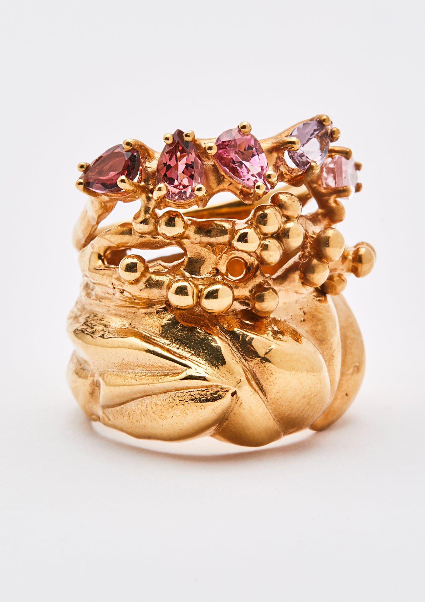 Voodoo Jewels Bold Shapes Tori anello oro tormaline goccia