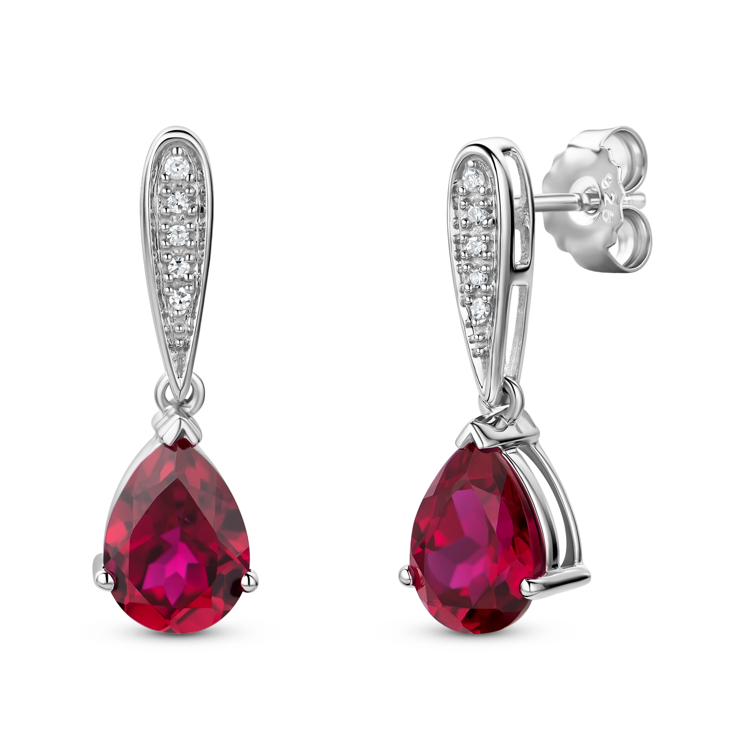 Miore Earrings Orecchini Argento 925 Rubino Creato