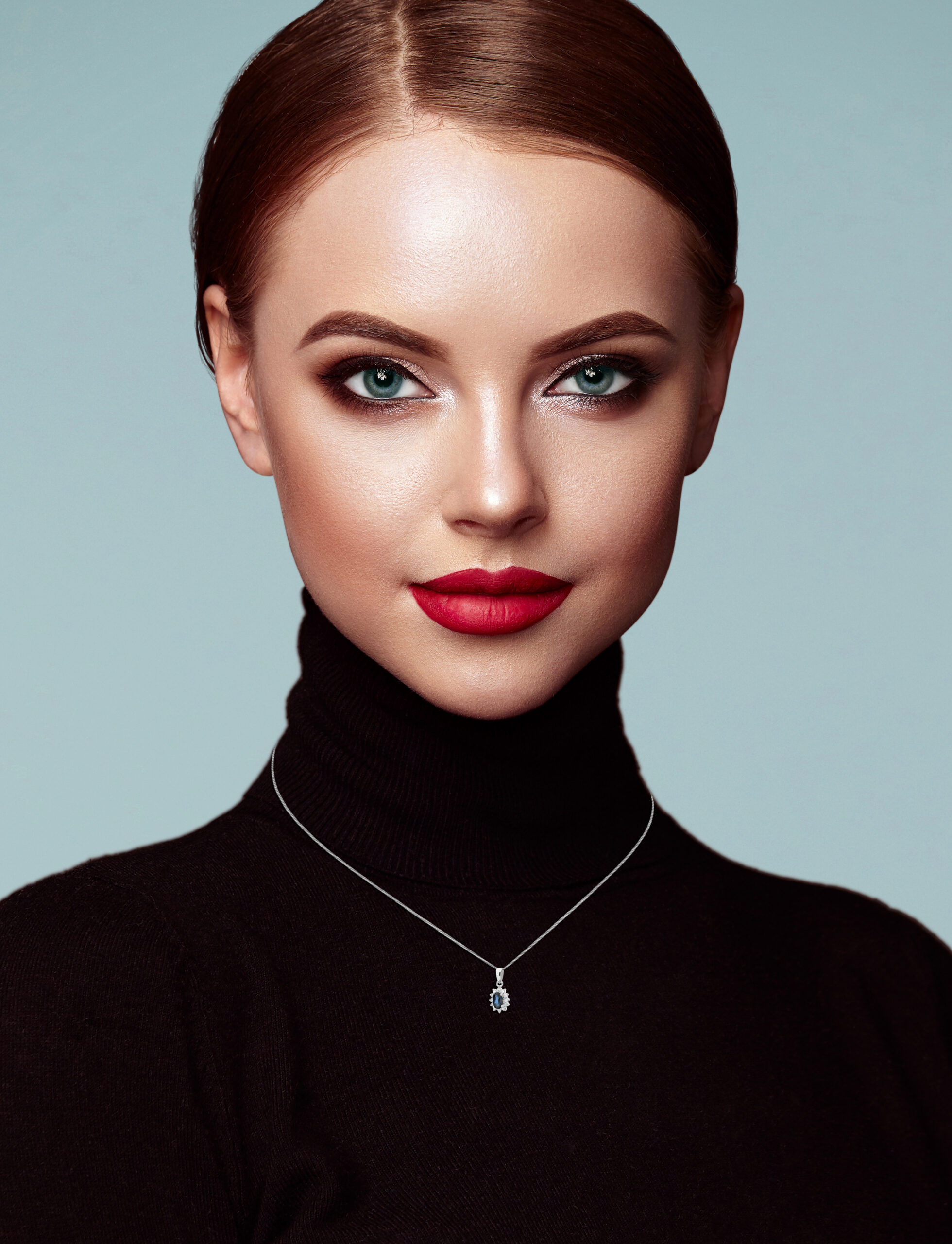 Miore Collana Oro Bianco 9Kt 375 Zaffiro Naturale
