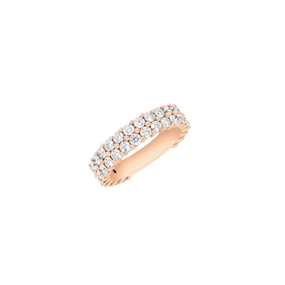 Korloff Infinite Luck JBA06 anello oro rosa diamante 2 ranghi