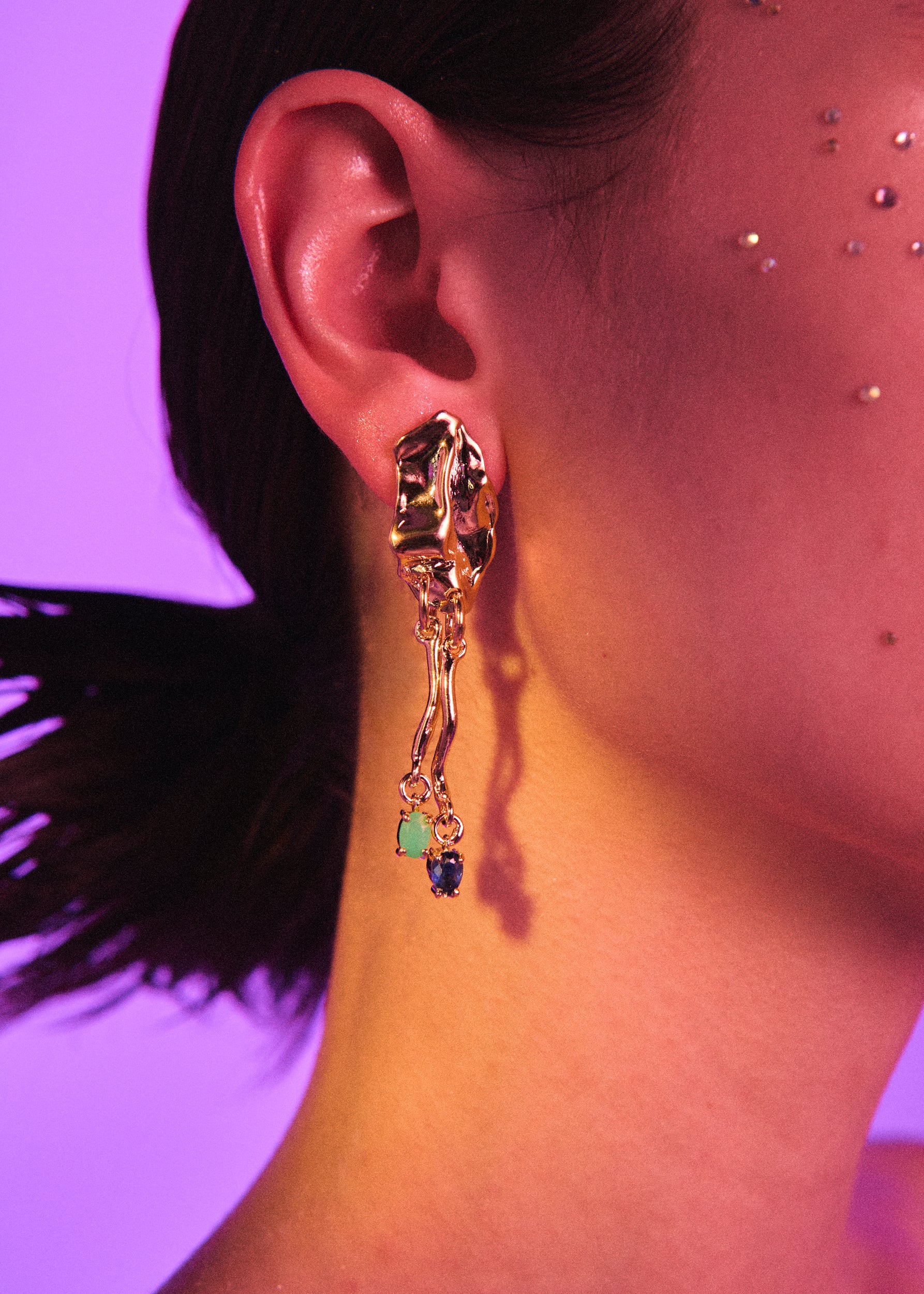Voodoo Jewels Bold Shapes Eldorado orecchini oro pietre