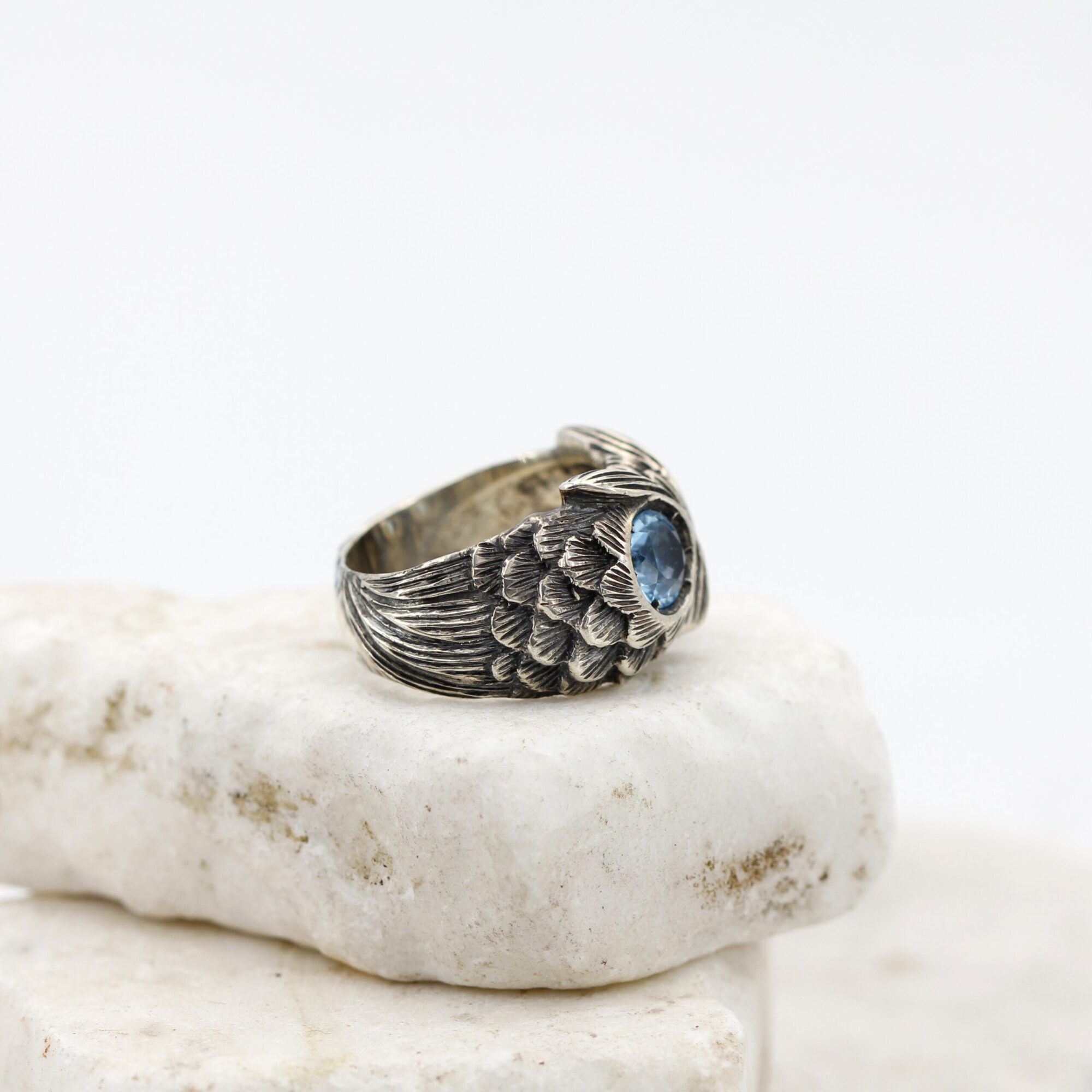 Anna Gioielli Anelli anello gufo argento topazio blu 12,2 g