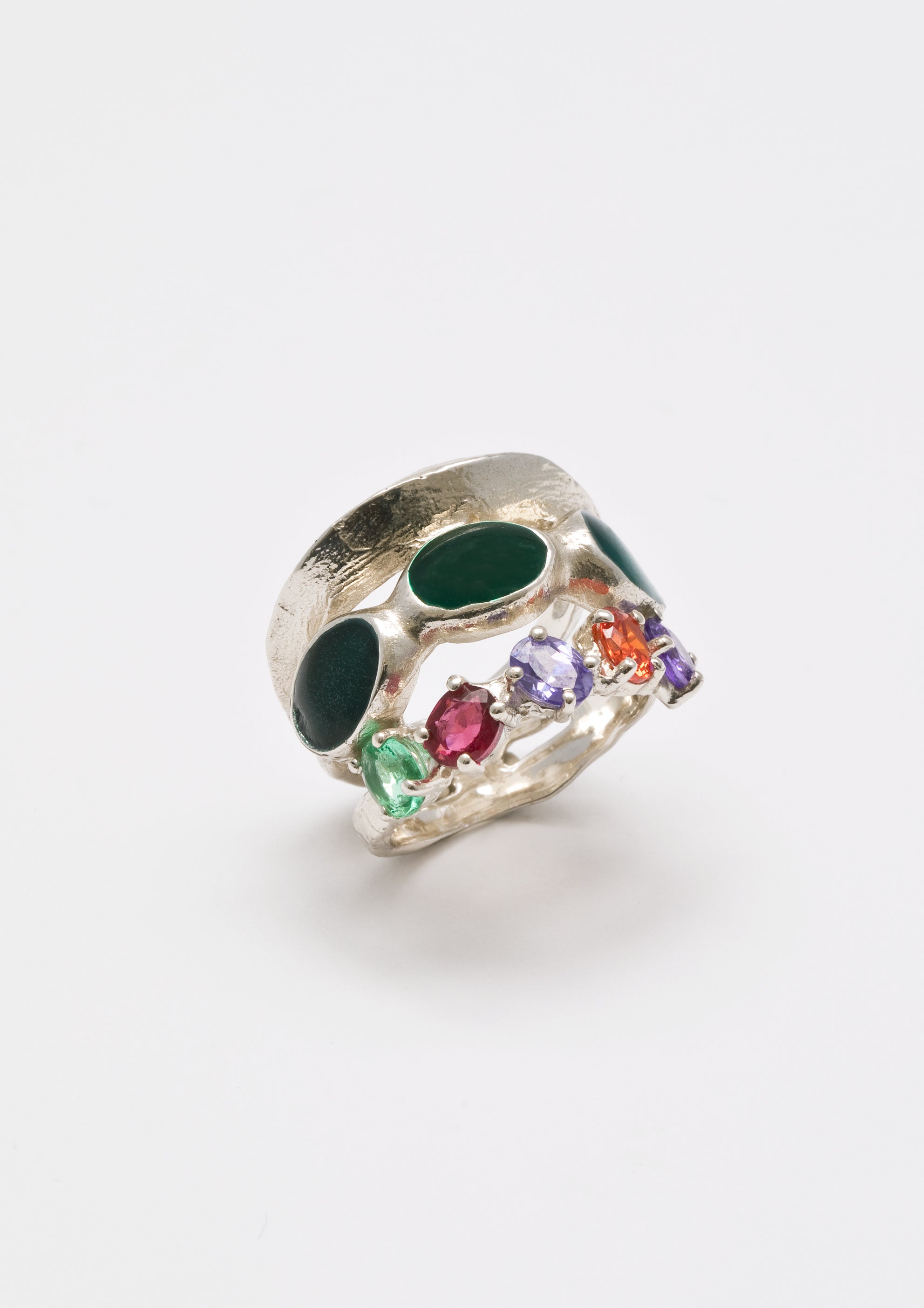 Voodoo Jewels Bold Shapes Sana anello argento pietre glitter