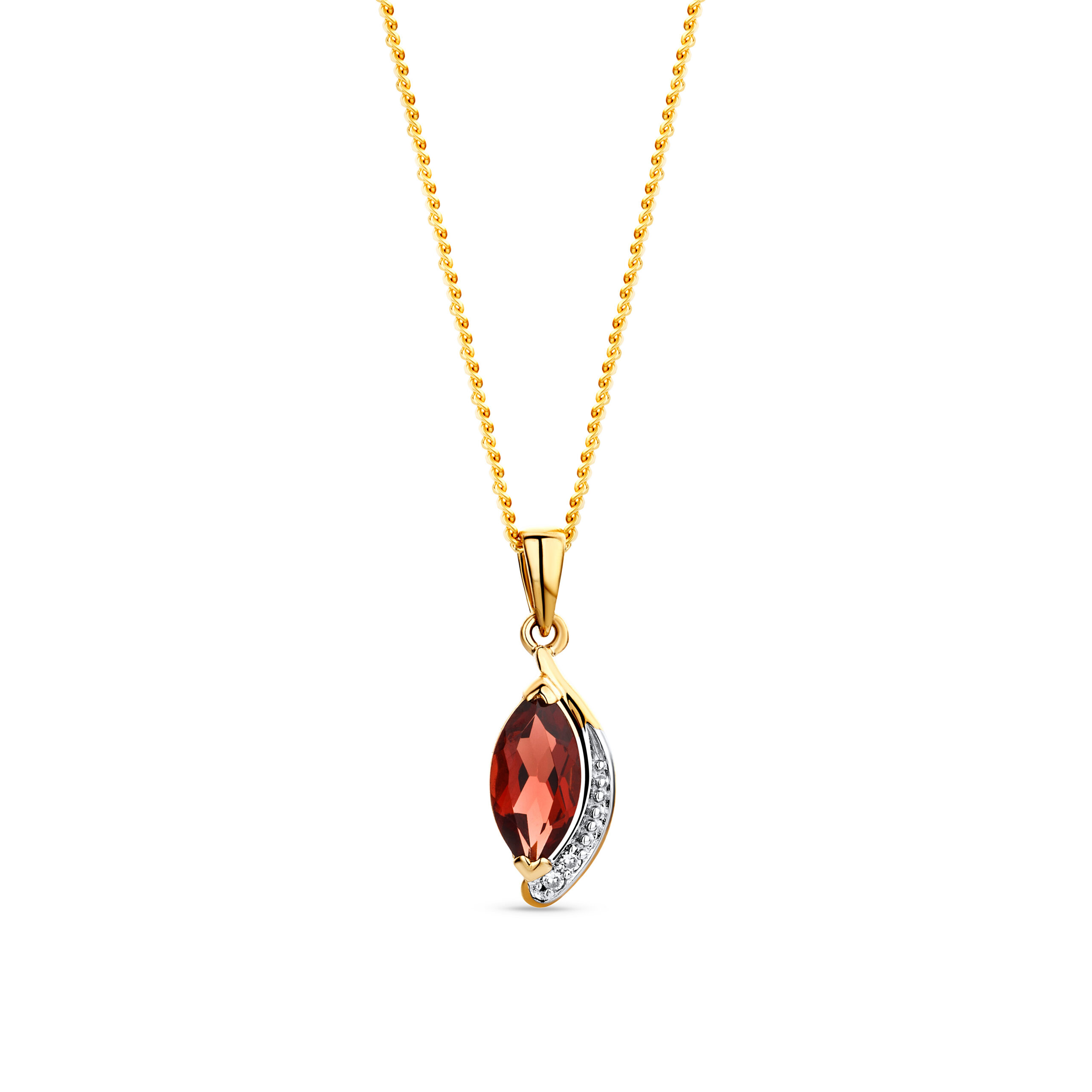 Miore Necklace collana oro giallo 375 granato rosso