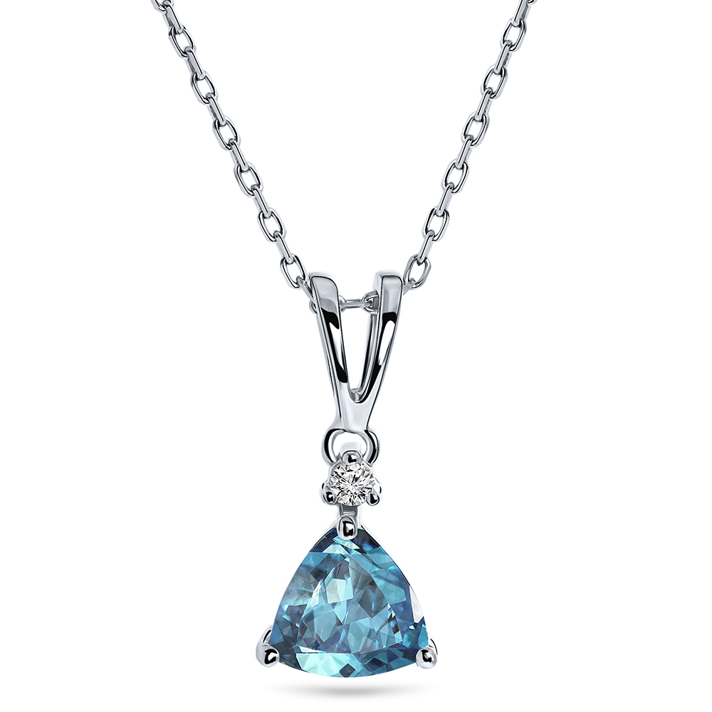 Miore Necklace Collana Oro Bianco 9Kt Acquamarina