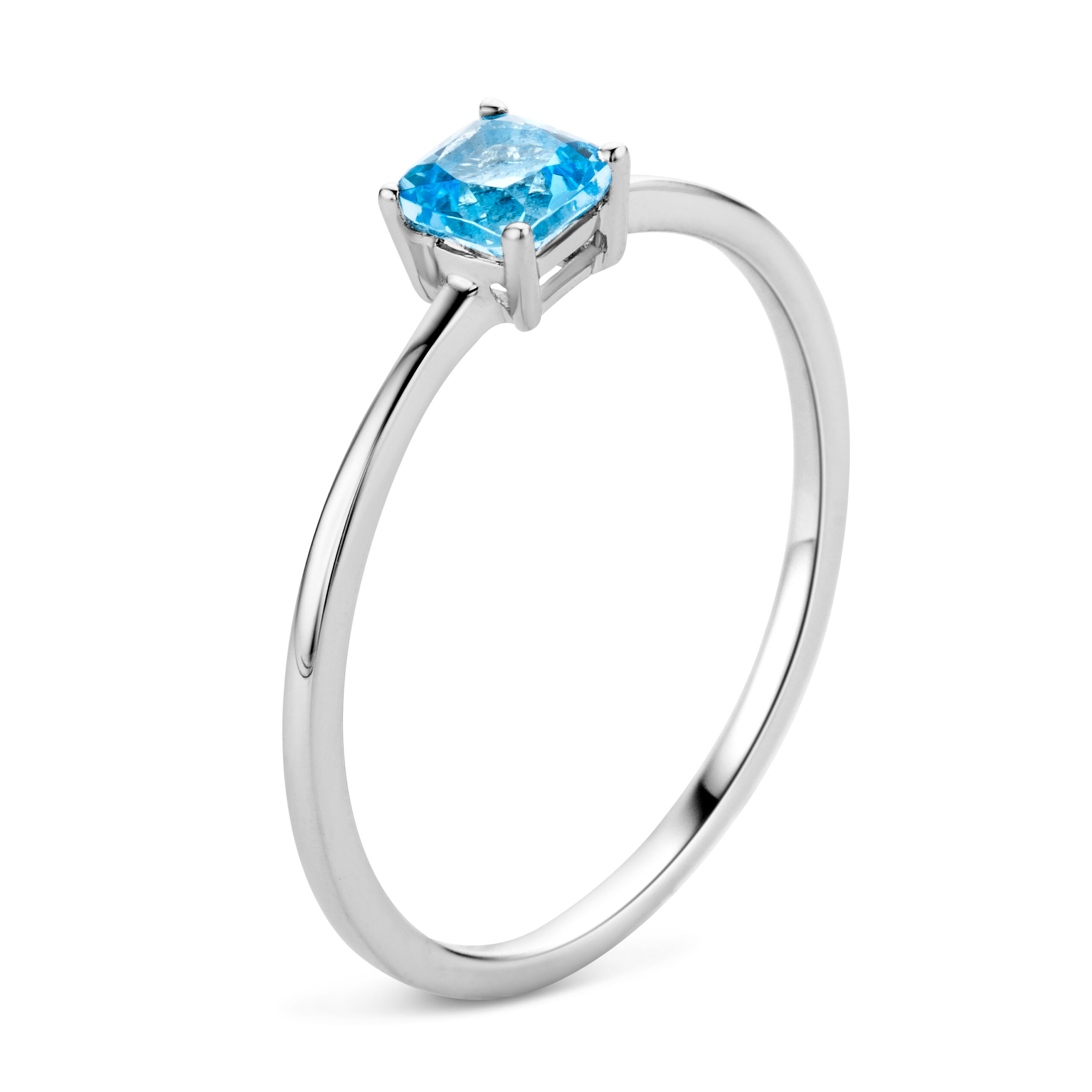 Miore Anello oro bianco 9kt topazio blu
