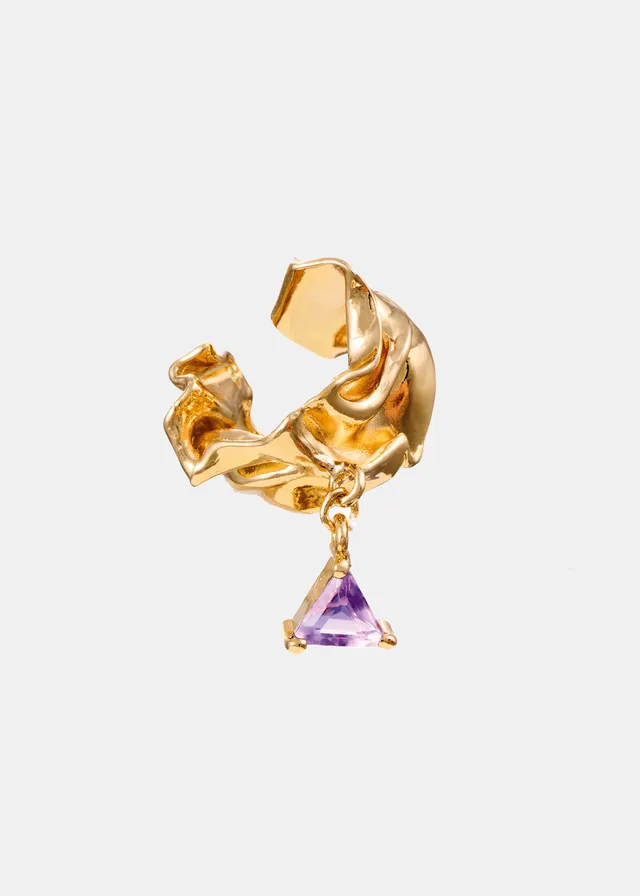 Voodoo Jewels Bold Shapes Wawa Earcuff Bronzo Ametista