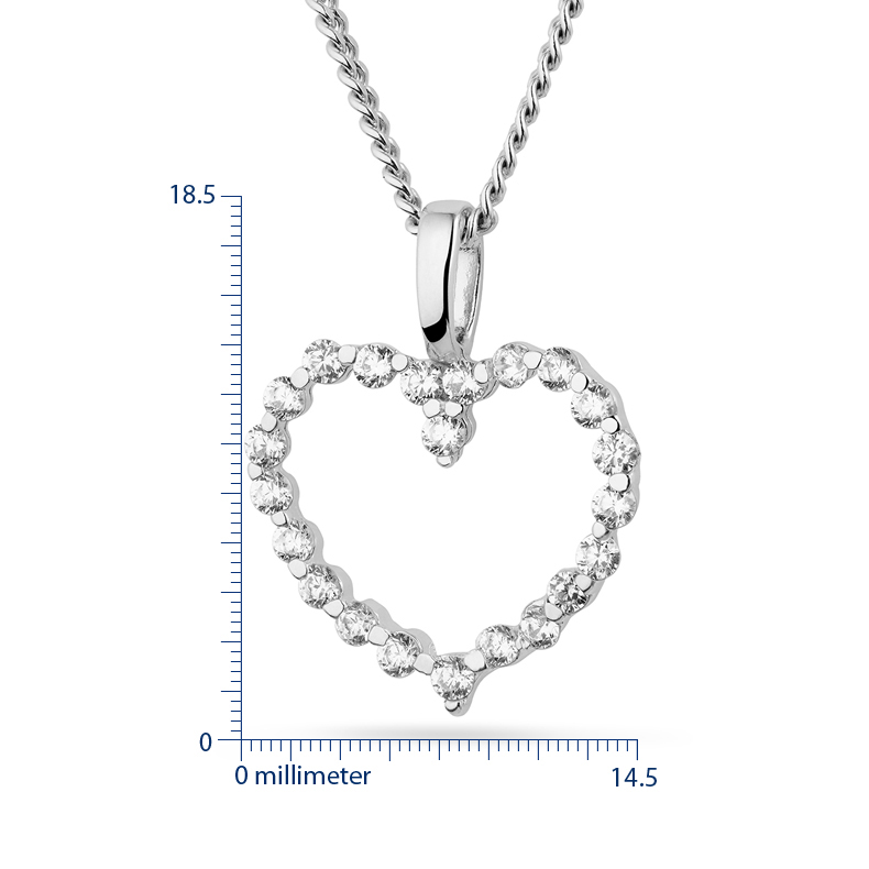Miore Collana Oro Bianco 9Kt Zirconia Cubica