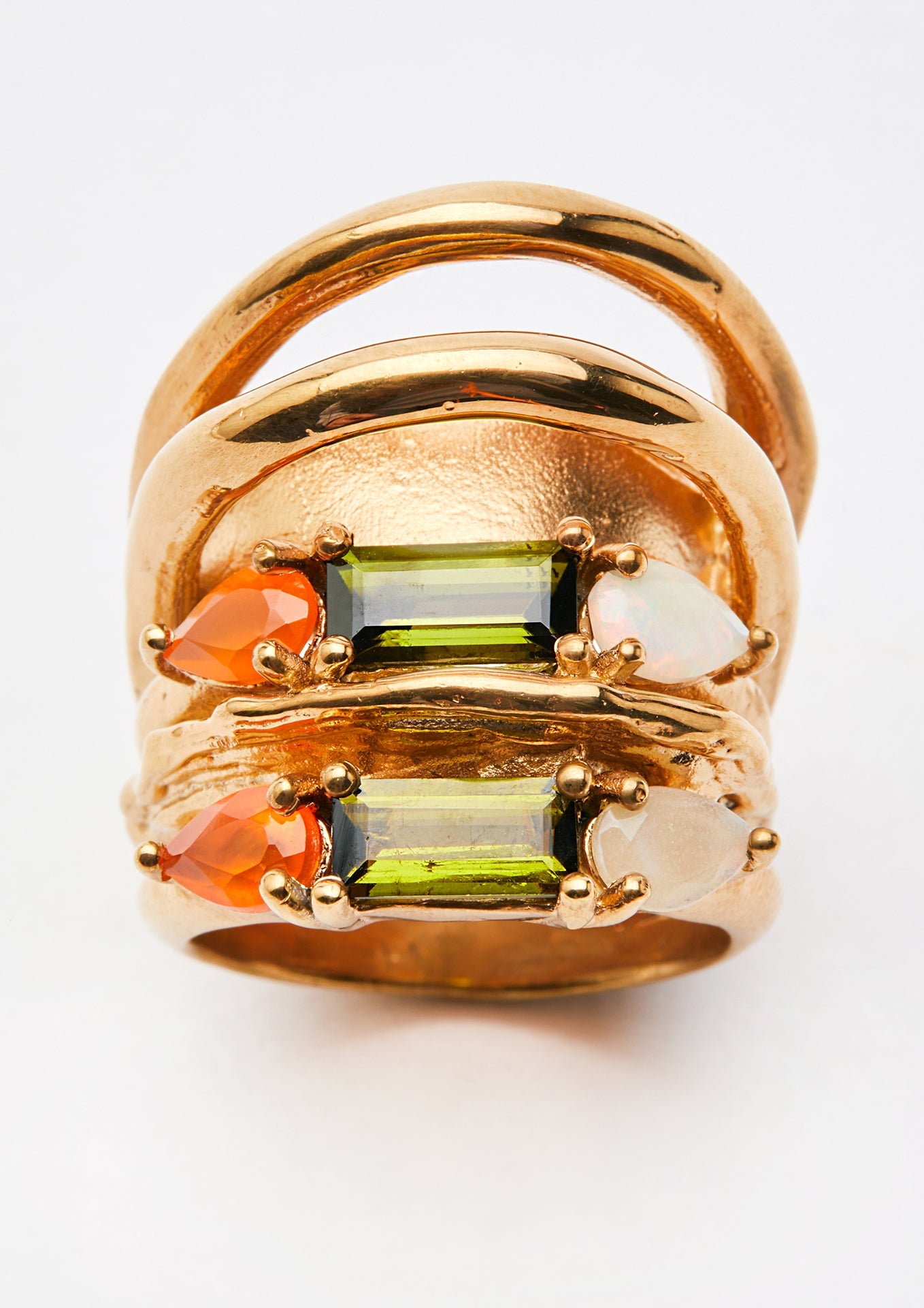 Voodoo Jewels Bold Shapes Adah anello tormaline opali