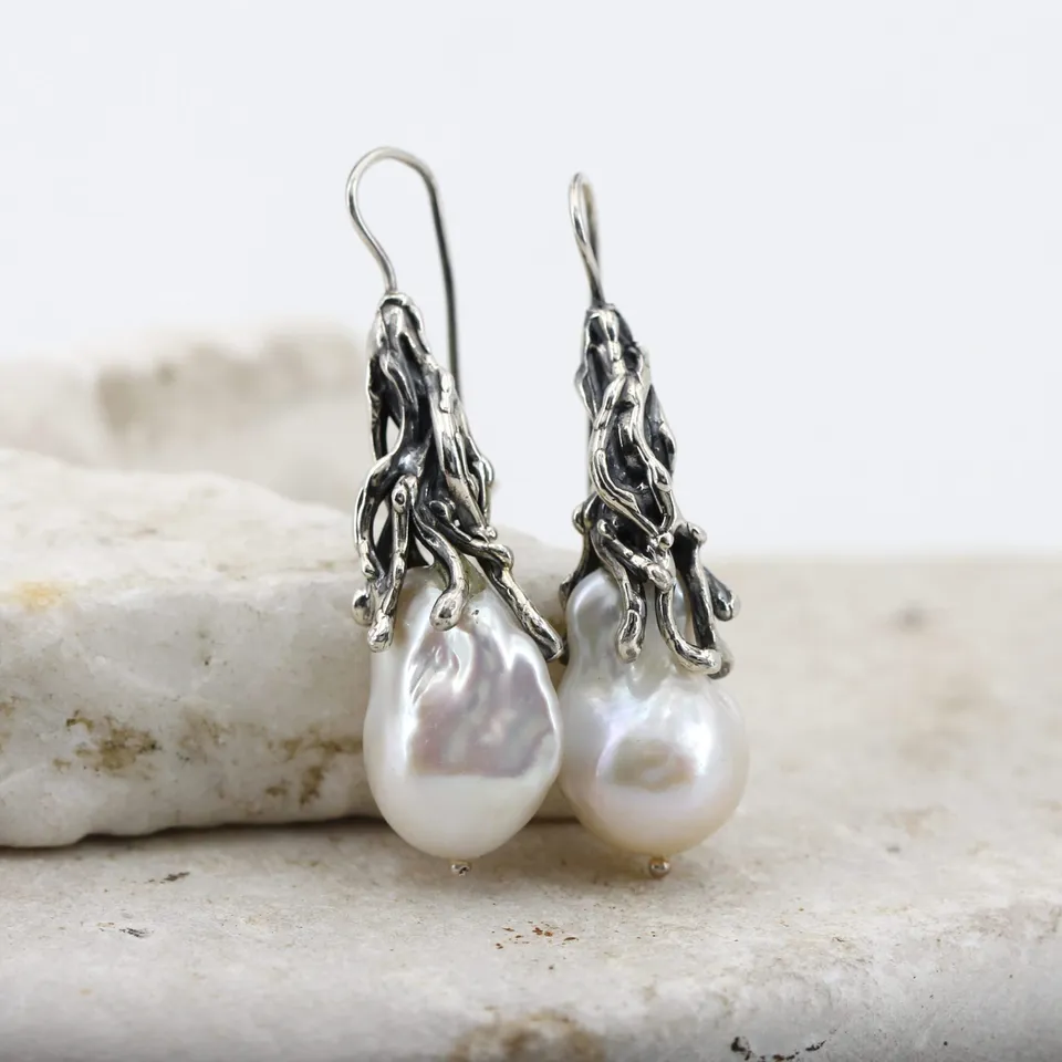 Anna Gioielli Orecchini perle barocche argento 15x20 mm