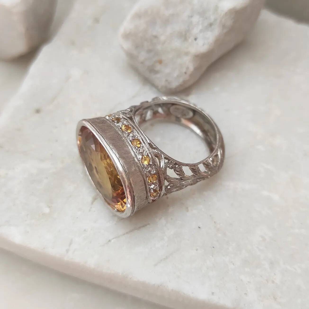 Anna Gioielli Fiorentino Anello Argento Quarzo Citrino 16,50 ct