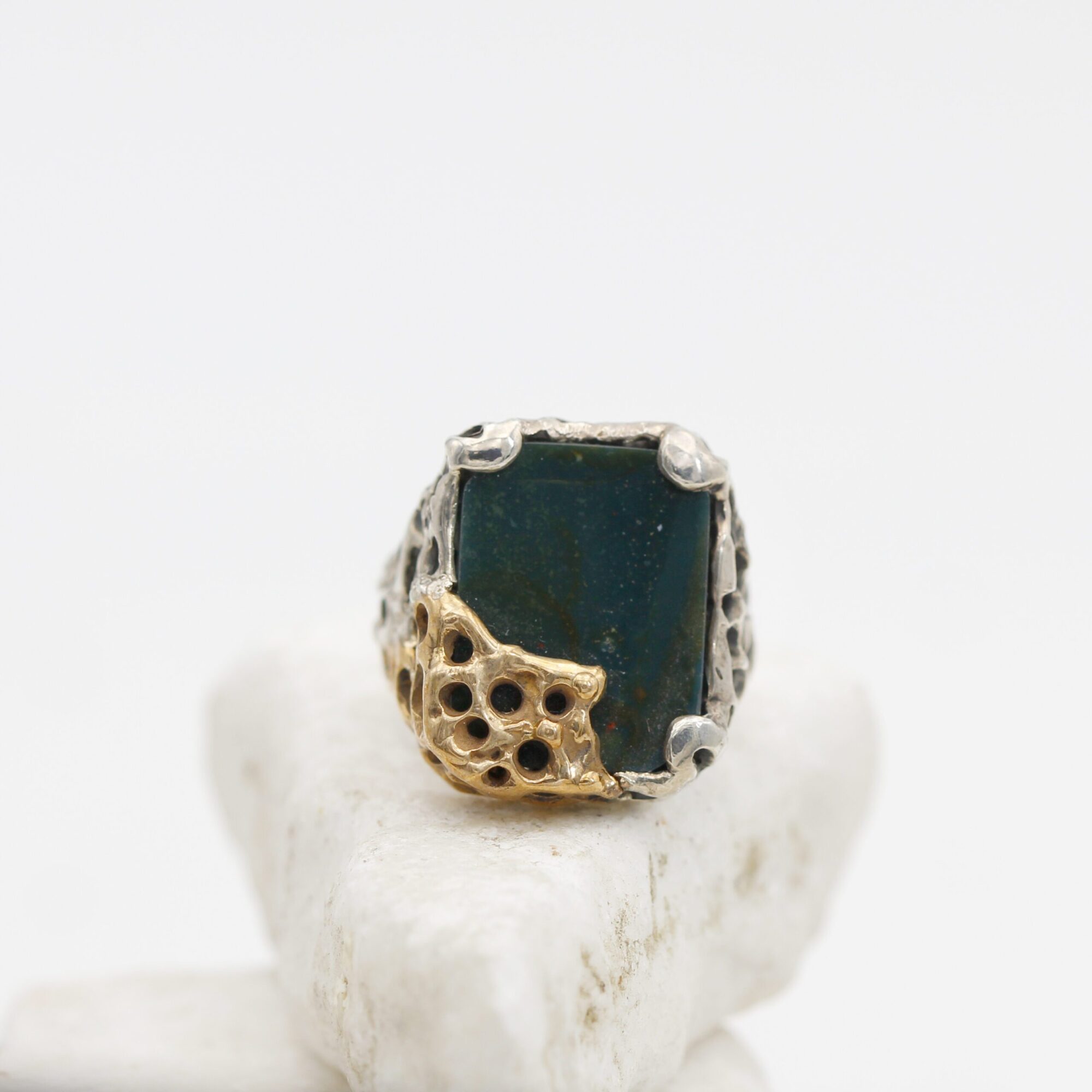 Anna Gioielli Marte anello argento diaspro verde 15x20 mm