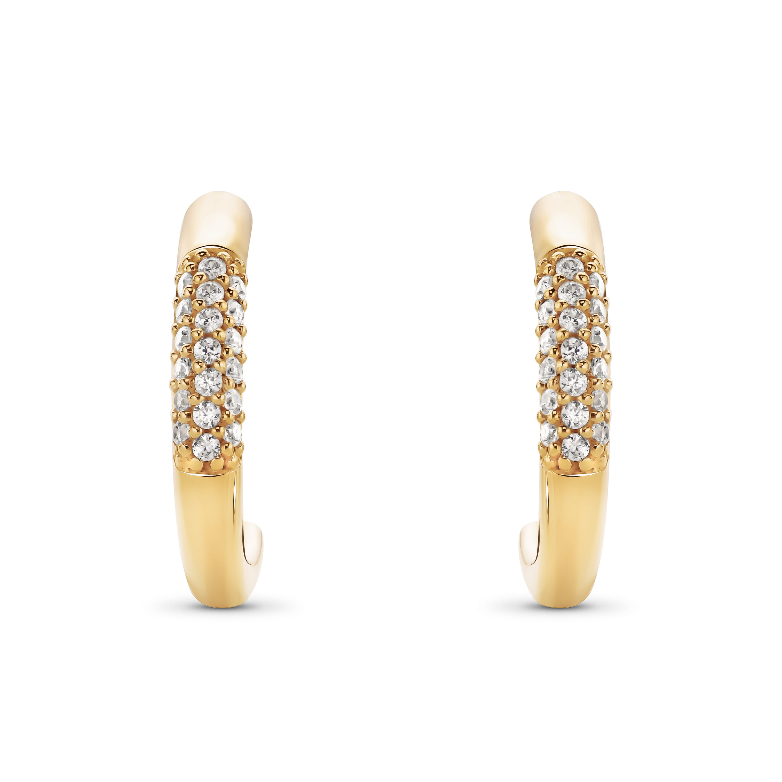 Miore Orecchini Argento 925 Placcato Oro Zirconia