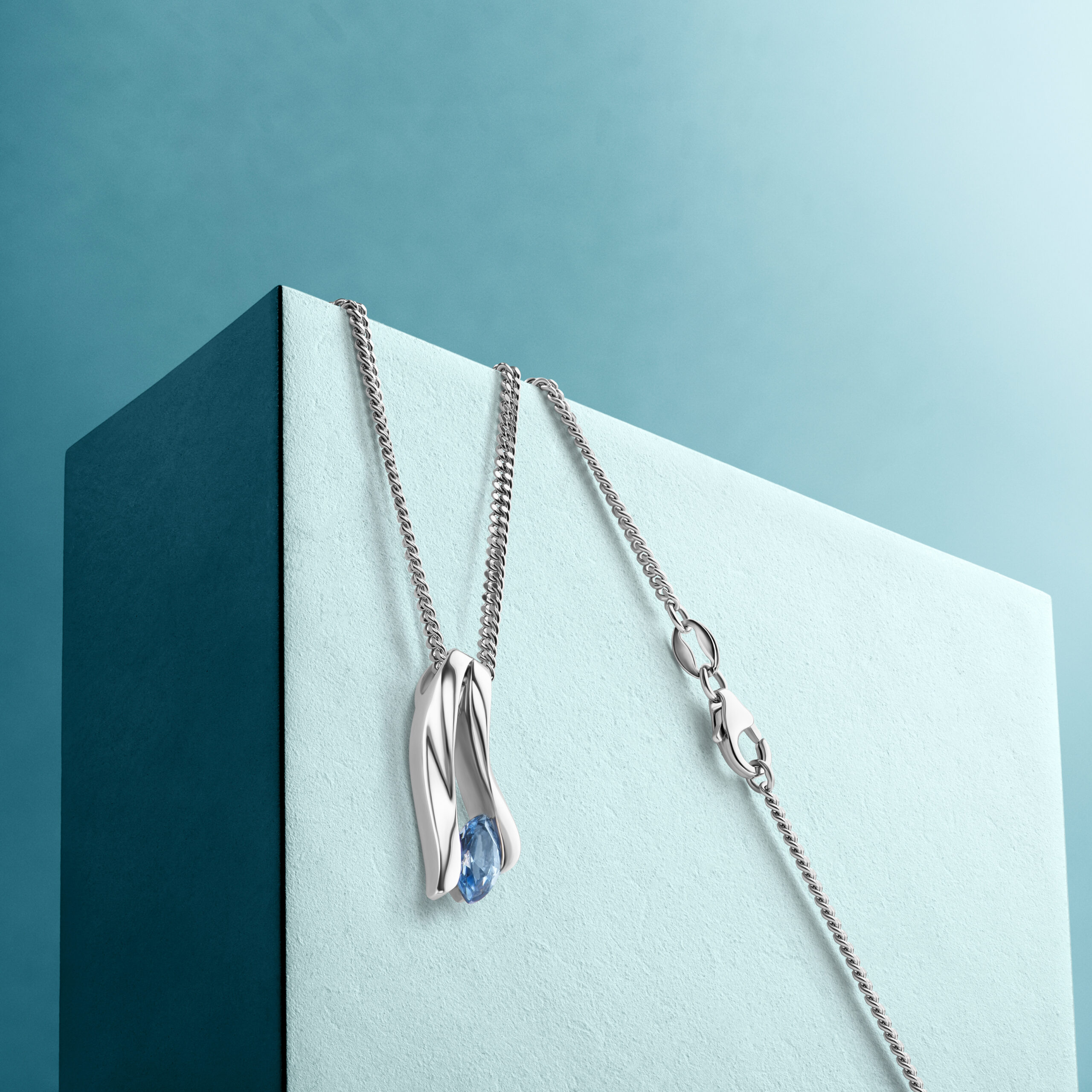 Miore Necklace collana argento 925 topazio blu