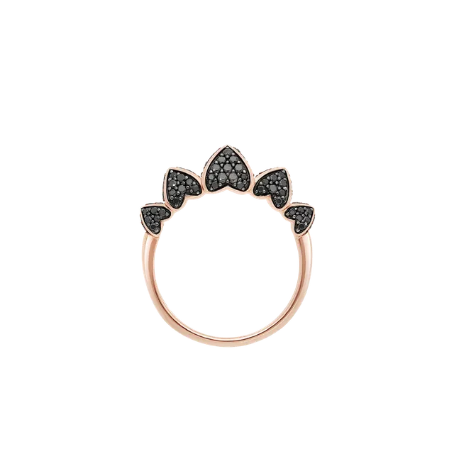 Korloff Korlove JKVR02 anello oro rosa diamanti neri