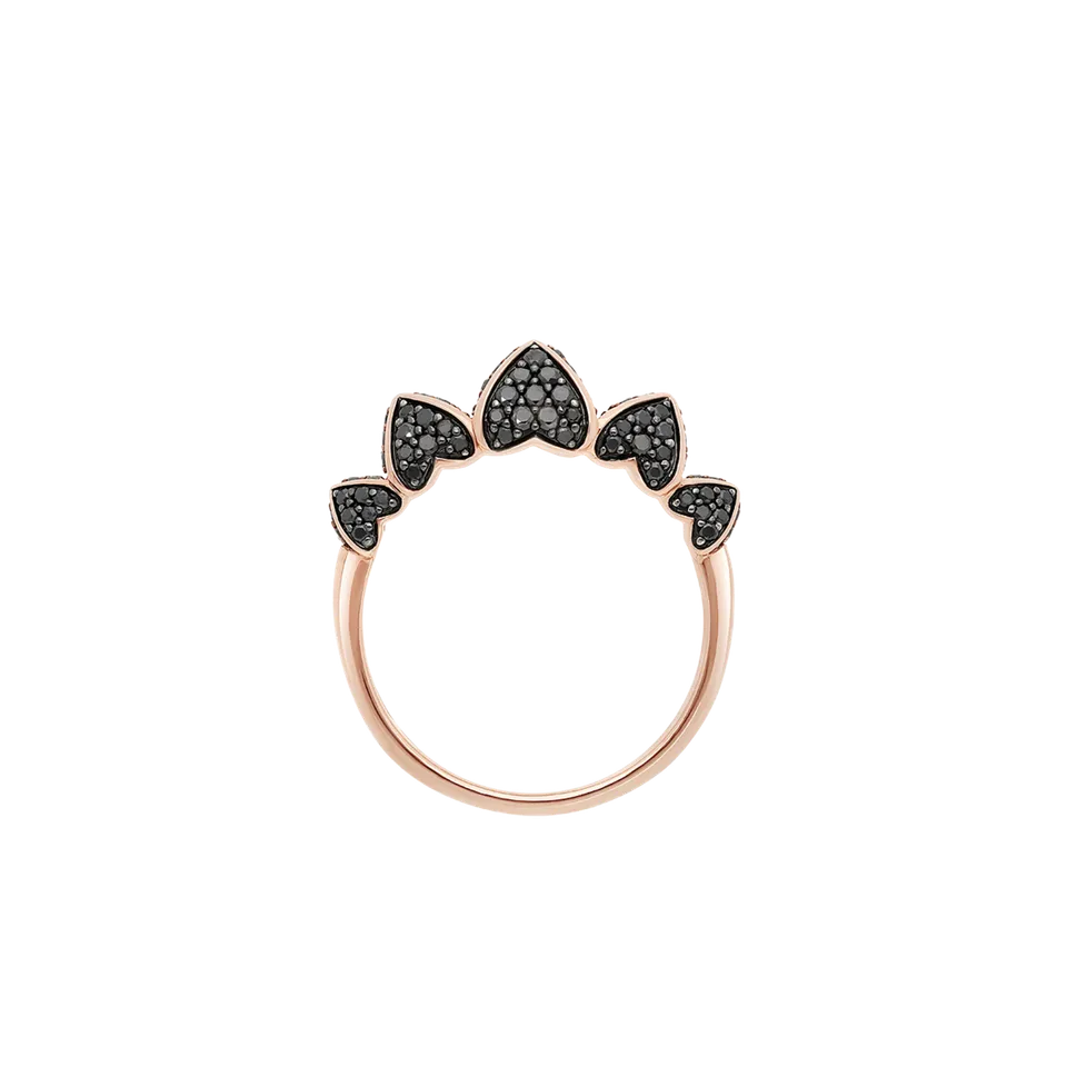 Korloff Korlove JKVR02 anello oro rosa diamanti neri