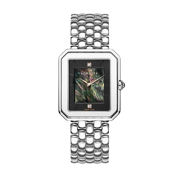 Korloff Iconik orologio acciaio madreperla nera diamanti