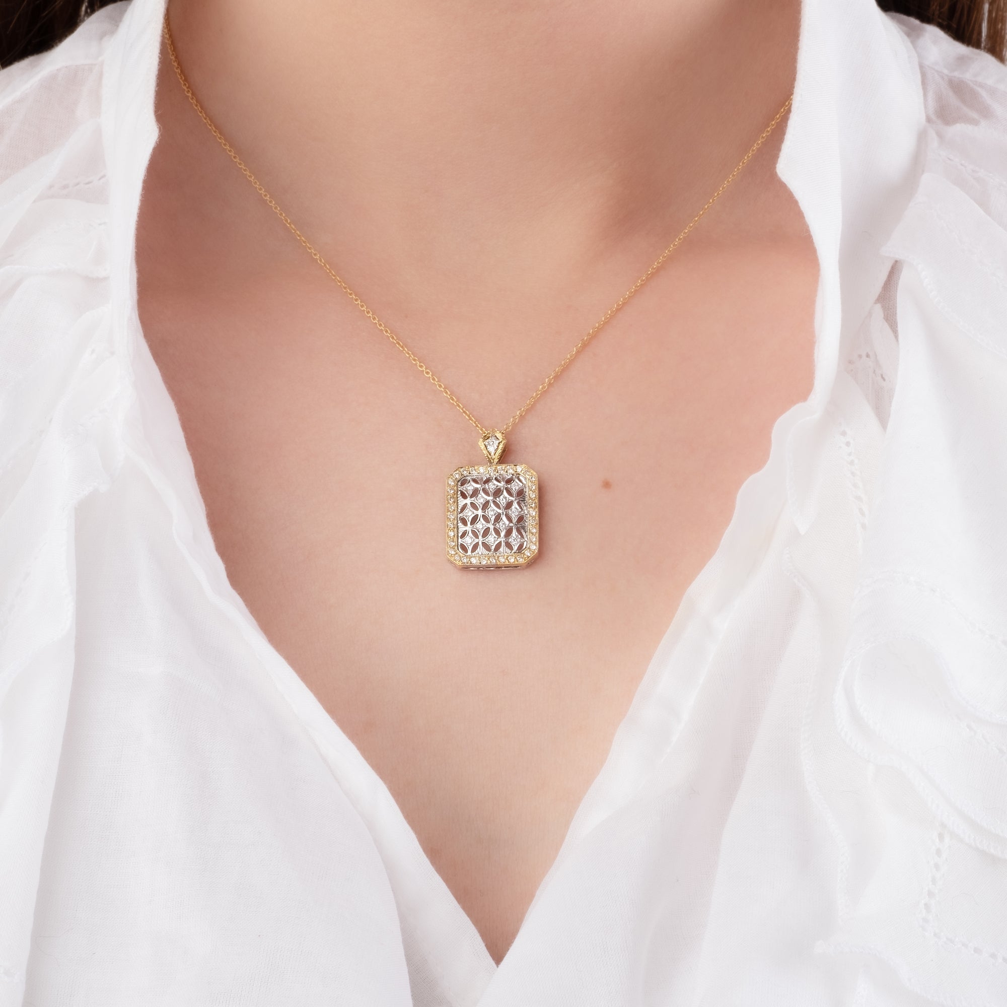 Noi Gioielli Firenze 1873 Ornato pendente oro giallo ottagono