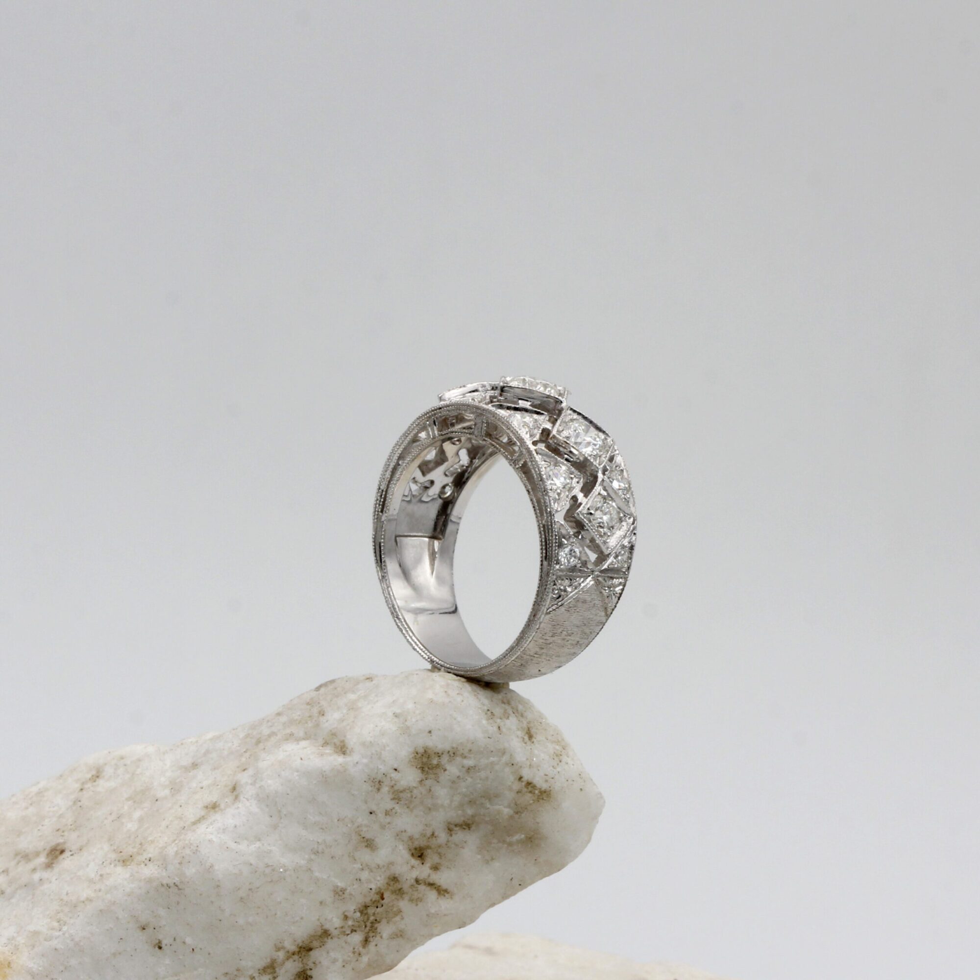 Anna Gioielli Fiorentino Anello Oro Bianco Diamanti 1,38 ct