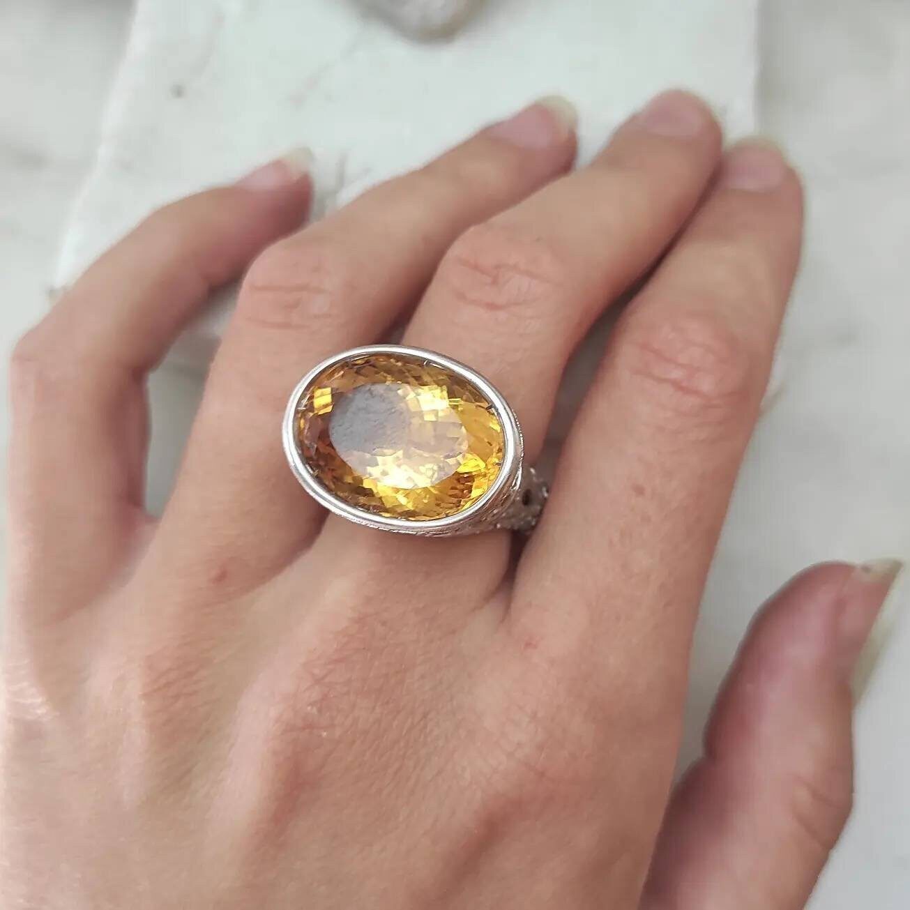 Anna Gioielli Fiorentino Anello Argento Quarzo Citrino 16,50 ct