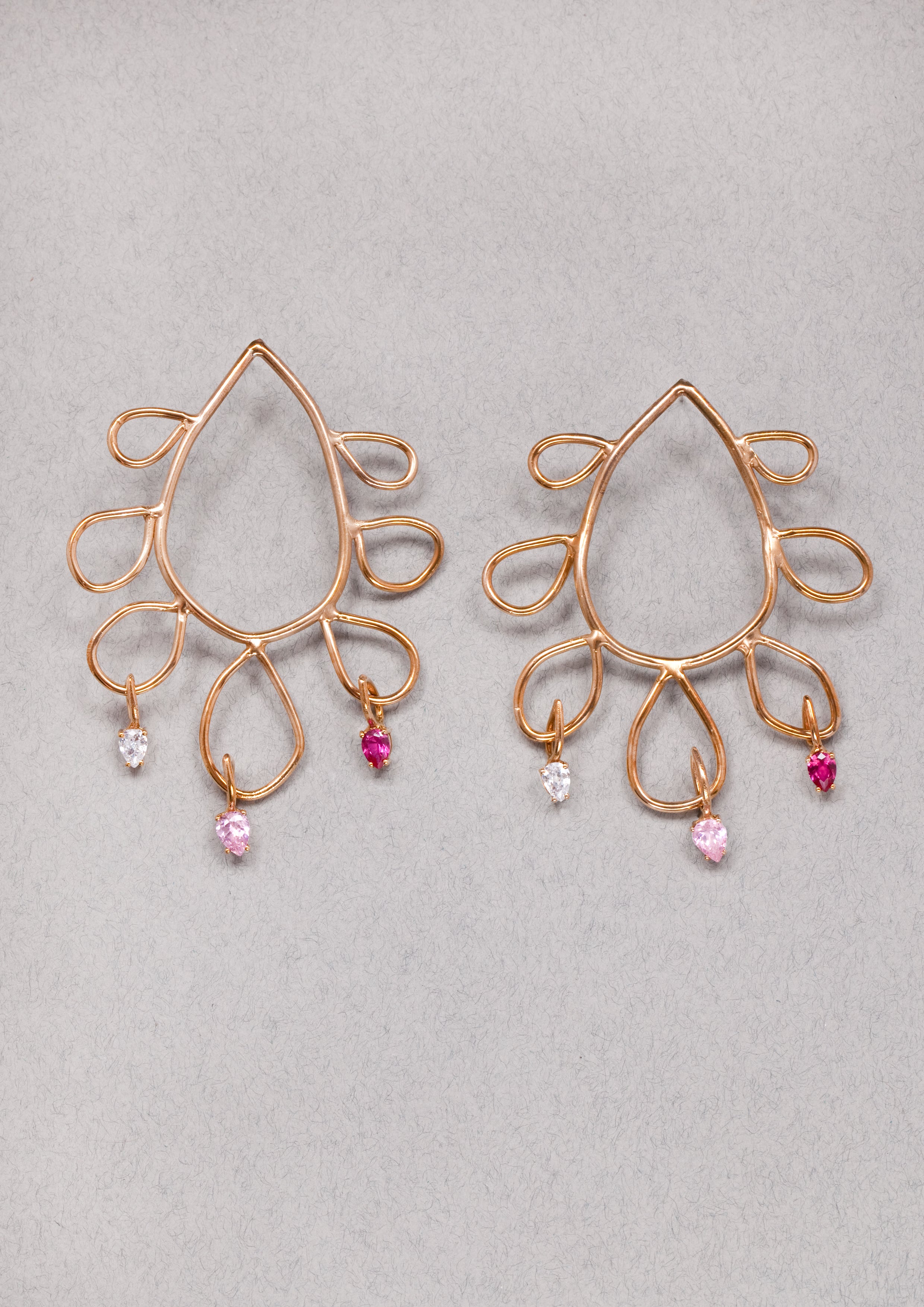 Voodoo Jewels Bold Shapes Bloom orecchini bronzo pietre charms