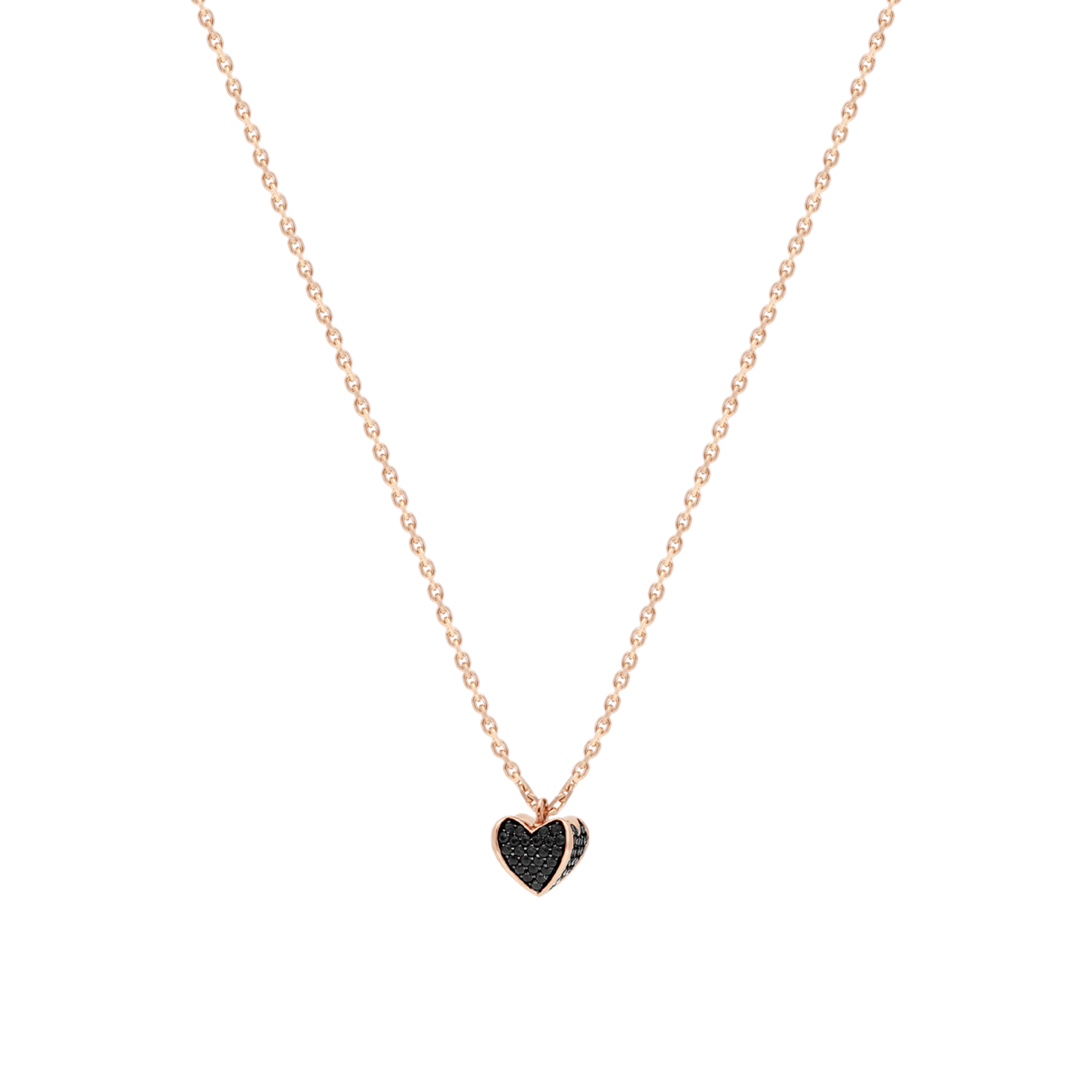 Korloff Korlove collana cuore oro rosa diamanti neri
