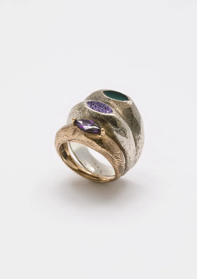 Voodoo Jewels Bold Shapes Merua Anello Bronzo Glitter