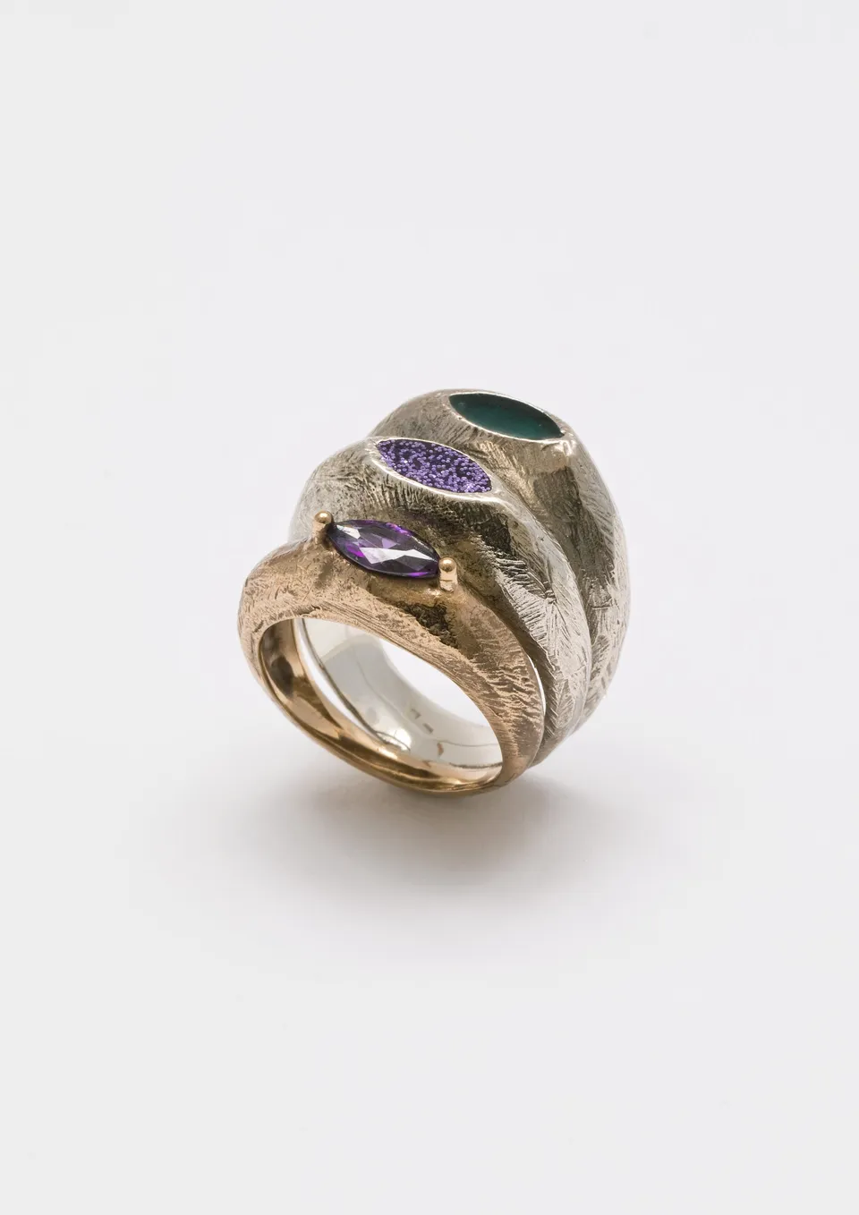 Voodoo Jewels Bold Shapes Merua Anello Bronzo Glitter