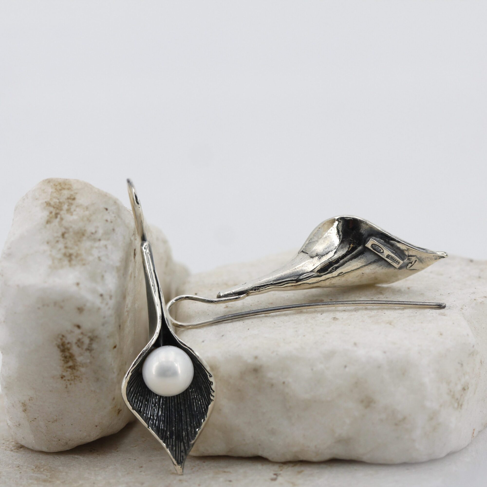 Anna Gioielli Calla Orecchini Argento con Perle 48 mm