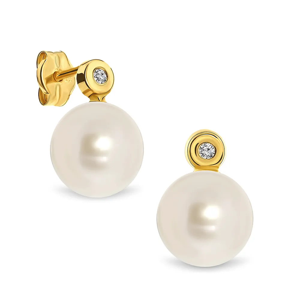 Miore Earrings orecchini oro giallo 14kt perla