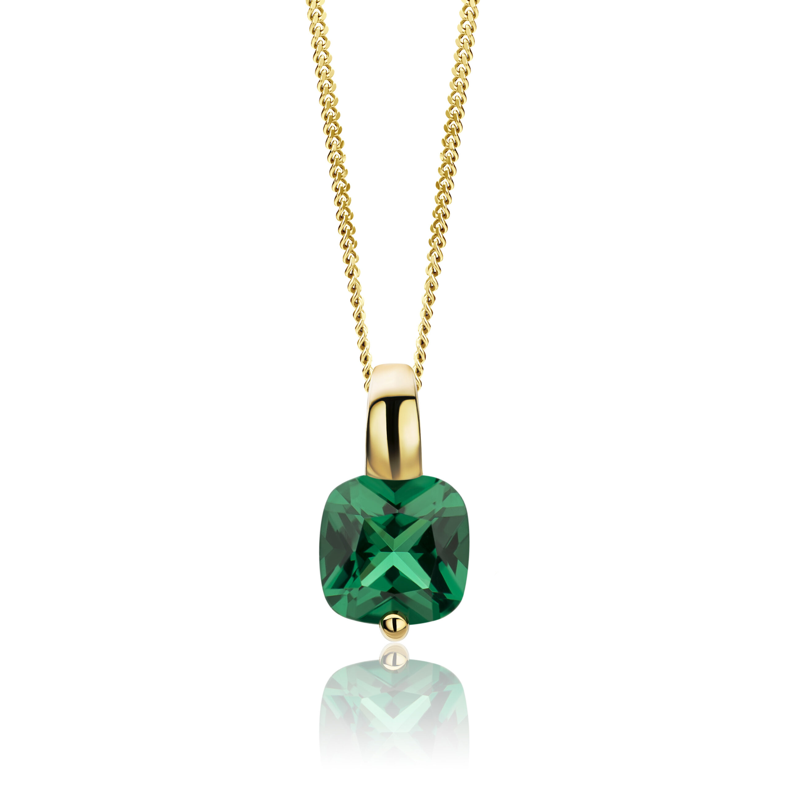 Miore collana oro giallo 9 kt smeraldo creato