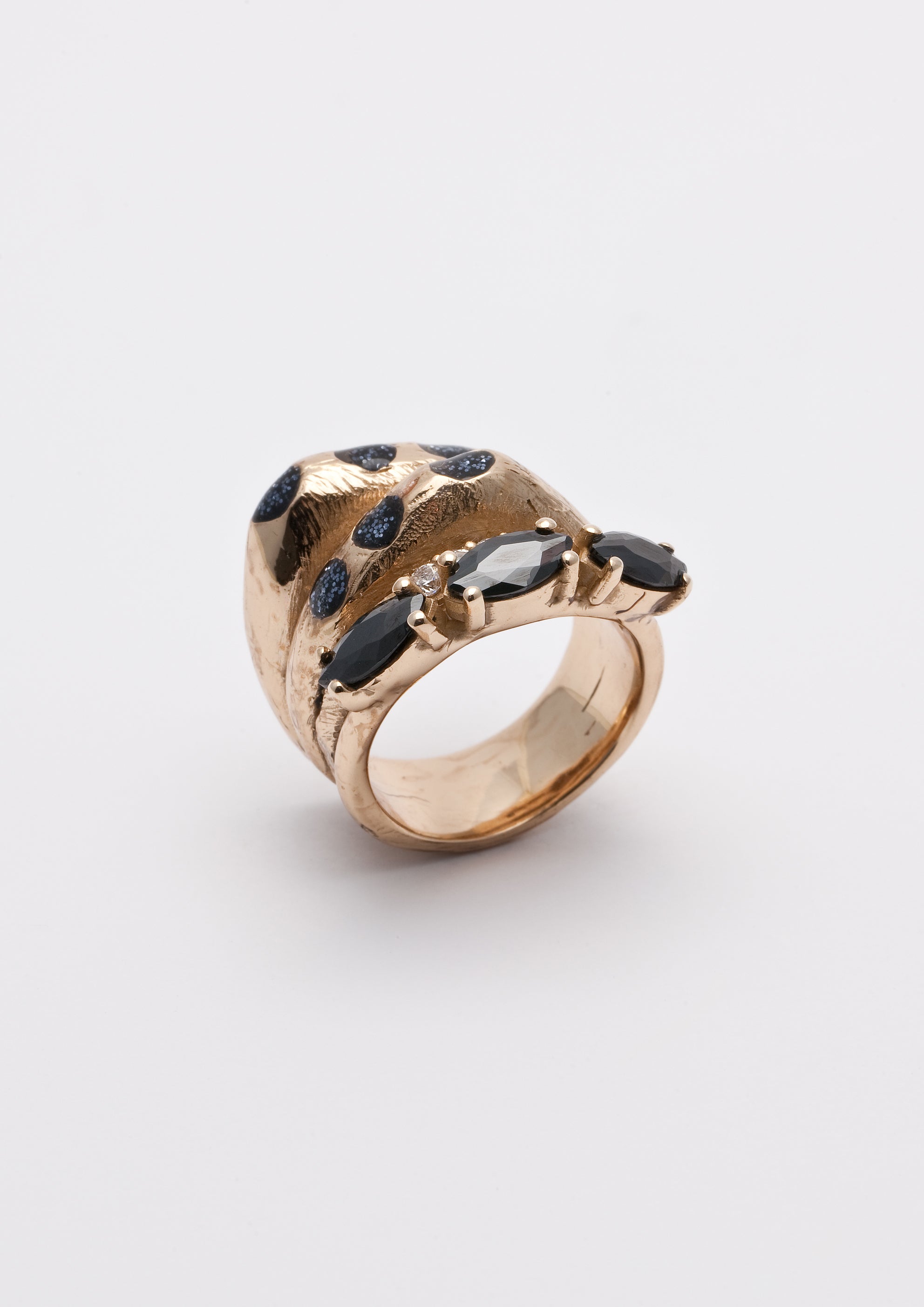 Voodoo Jewels Bold Shapes Semia anello bronzo oro pietre