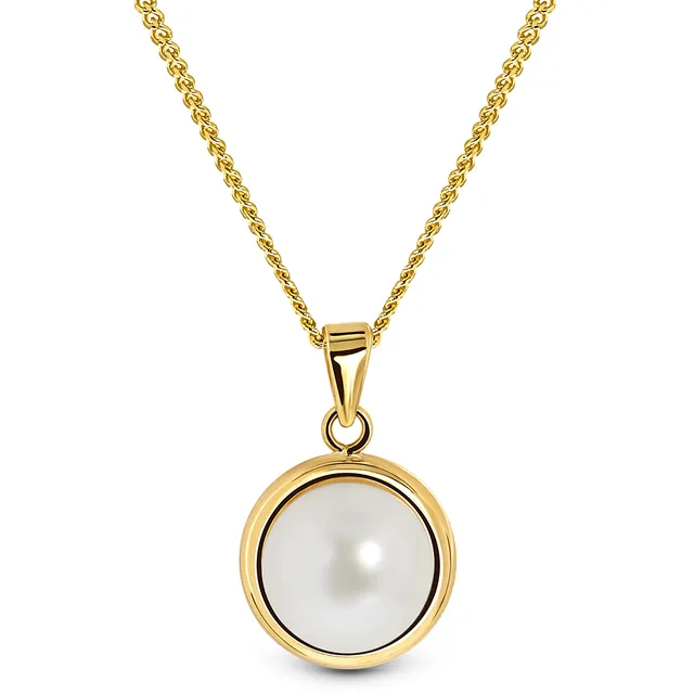 MIORE Collana Oro Giallo 9KT Perla d'Acqua Dolce