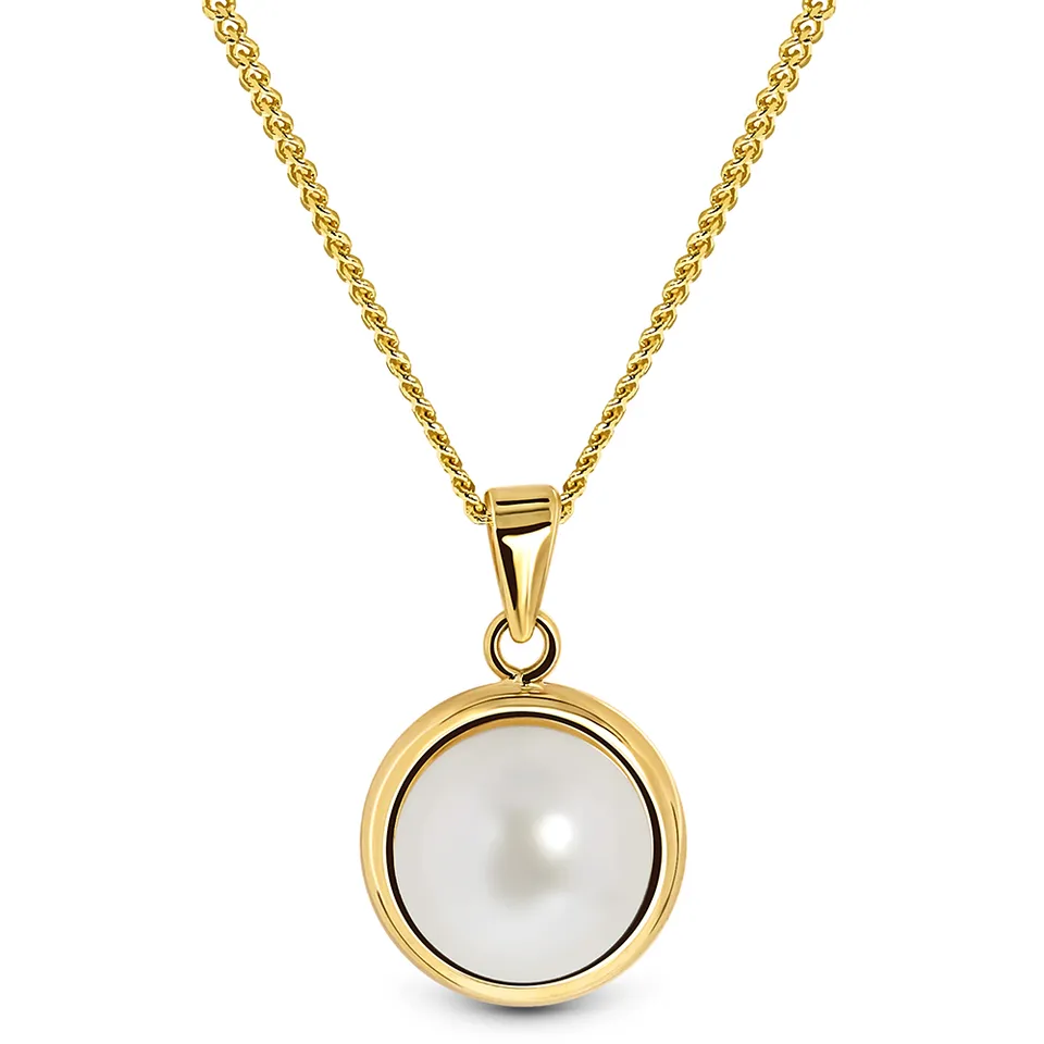 MIORE Collana Oro Giallo 9KT Perla d'Acqua Dolce