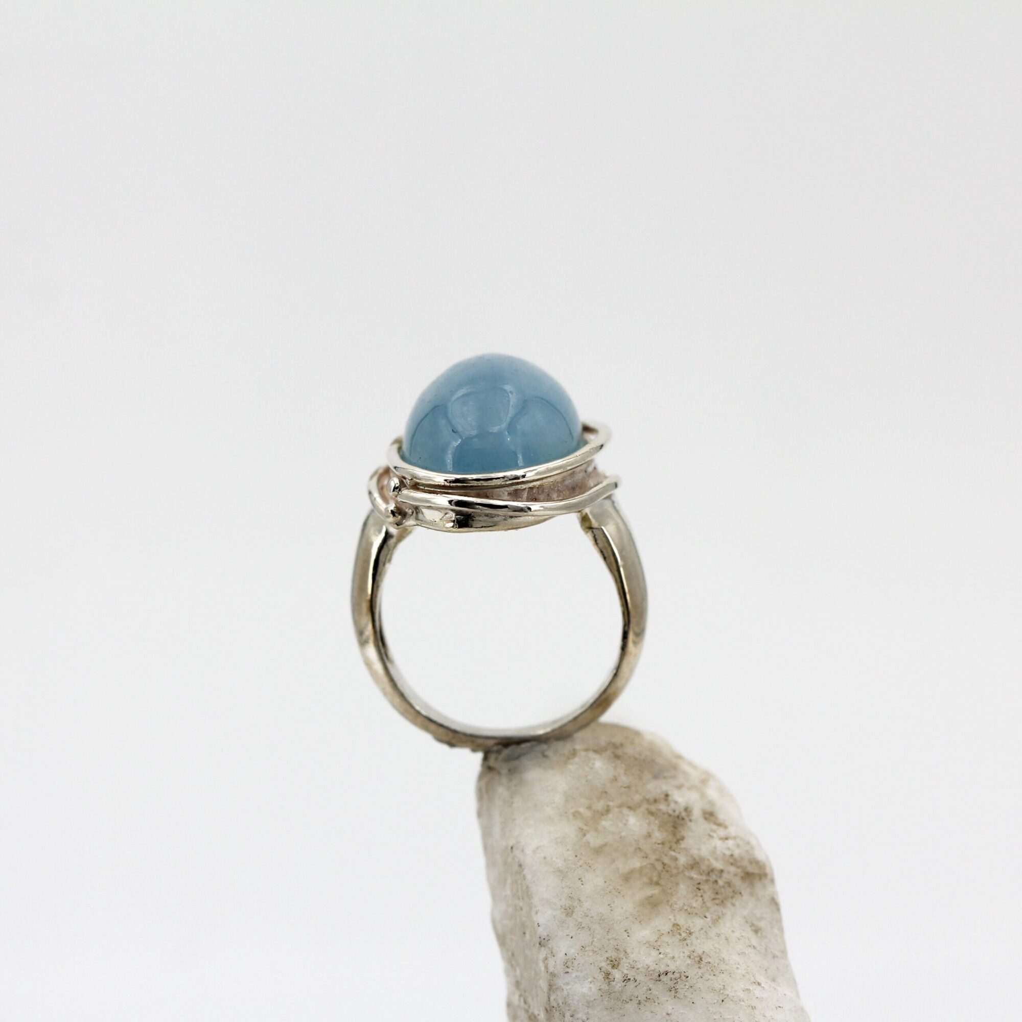 Anna Gioielli Anelli anello argento acquamarina latte cabochon