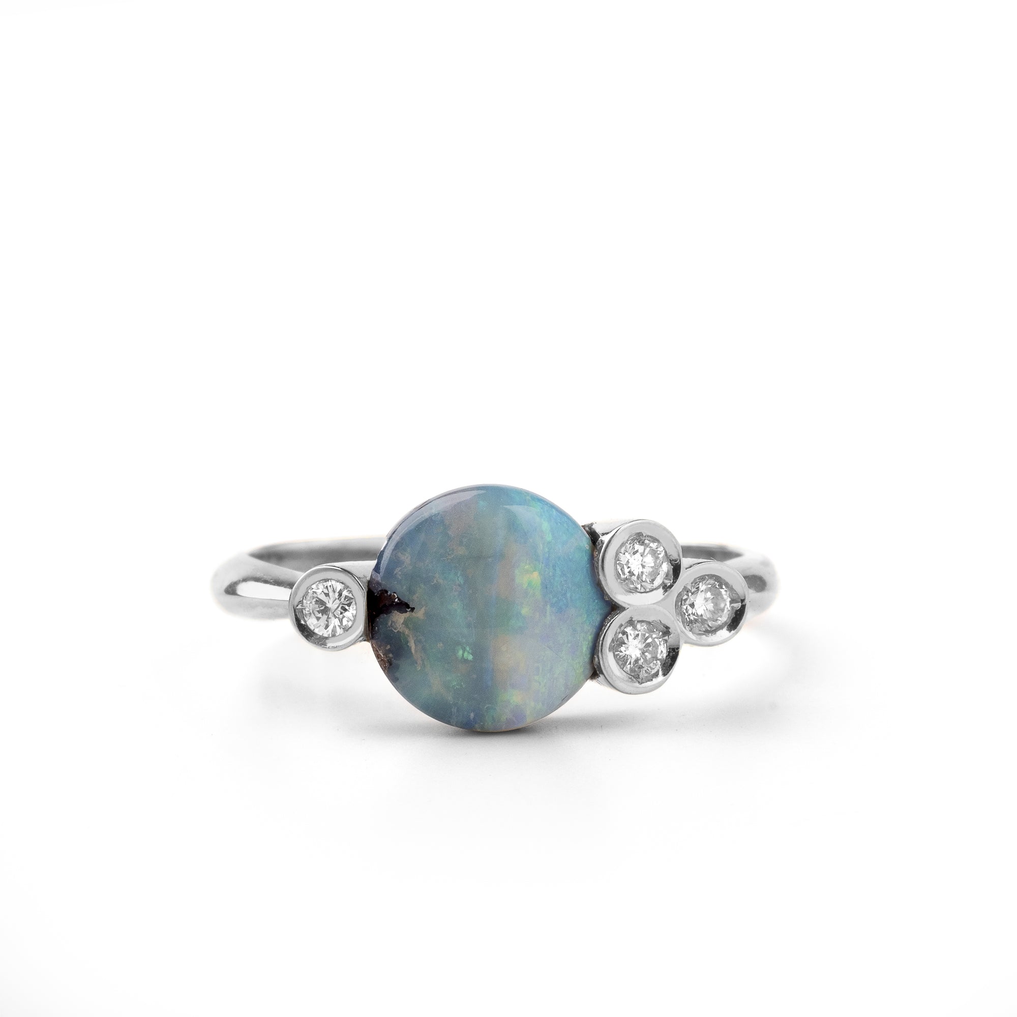 Noi Gioielli Firenze 1873 Unico anello oro bianco 18k opale boulder